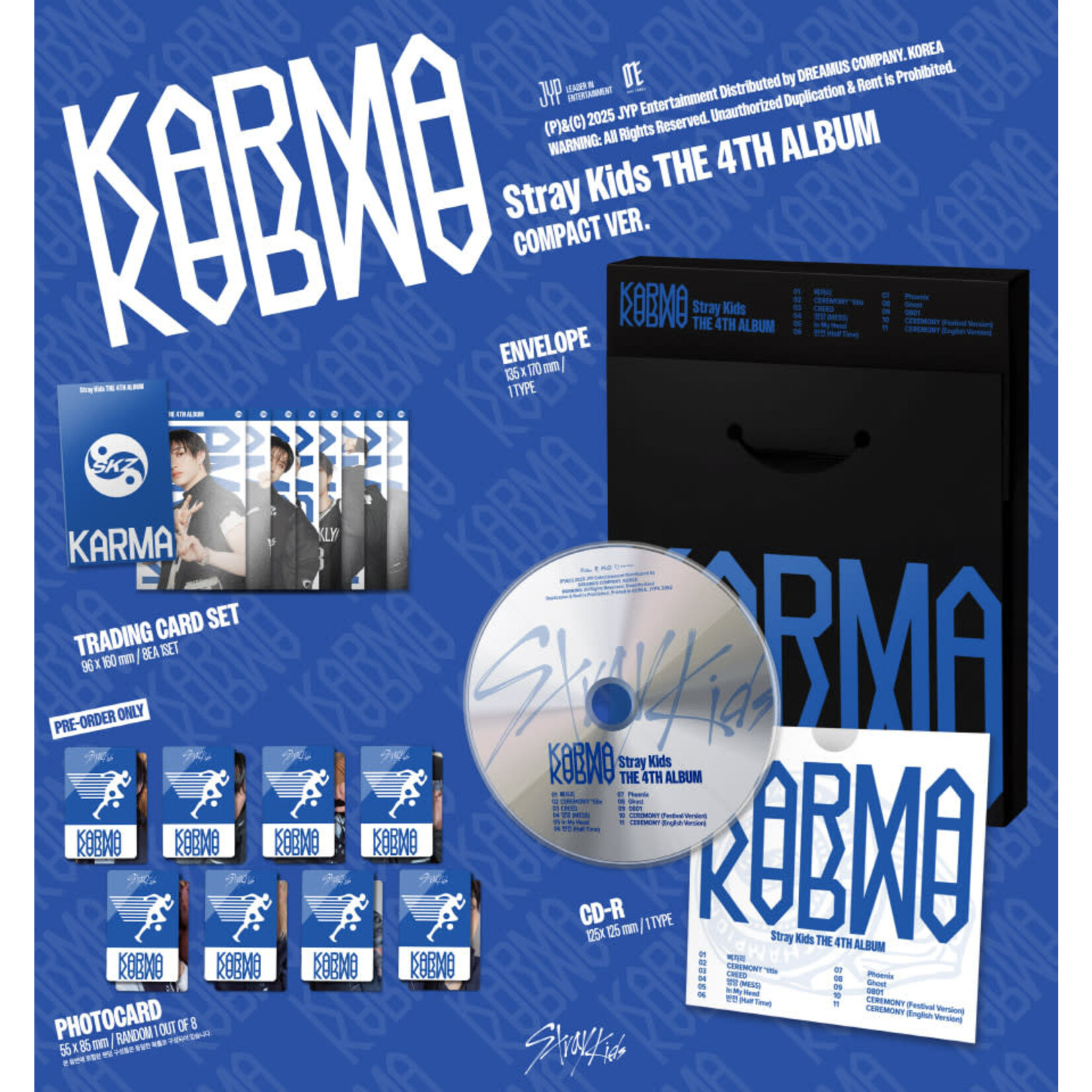 Stray Kids [POP UP LUCKY DRAW] Stray Kids - 4TH ALBUM [KARMA] (COMPACT VER.) + Random Photocard (SW)