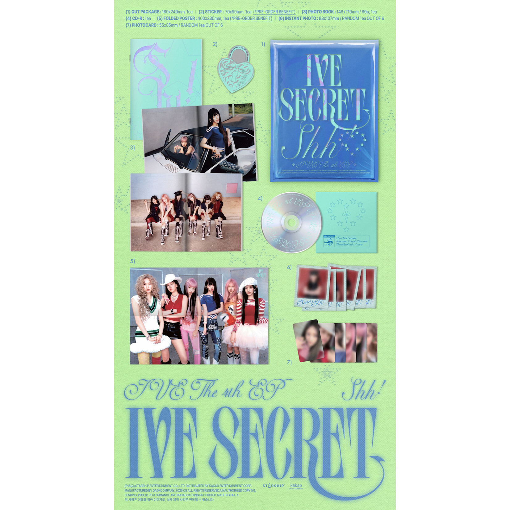 NCT [LUCKY DRAW] IVE - THE 4TH EP [IVE SECRET] (Shh! ver. / Gasp! ver. / Psst! ver./ LOVED IVE ver.) (4types Random Ver.) + Random Photocard (SW)