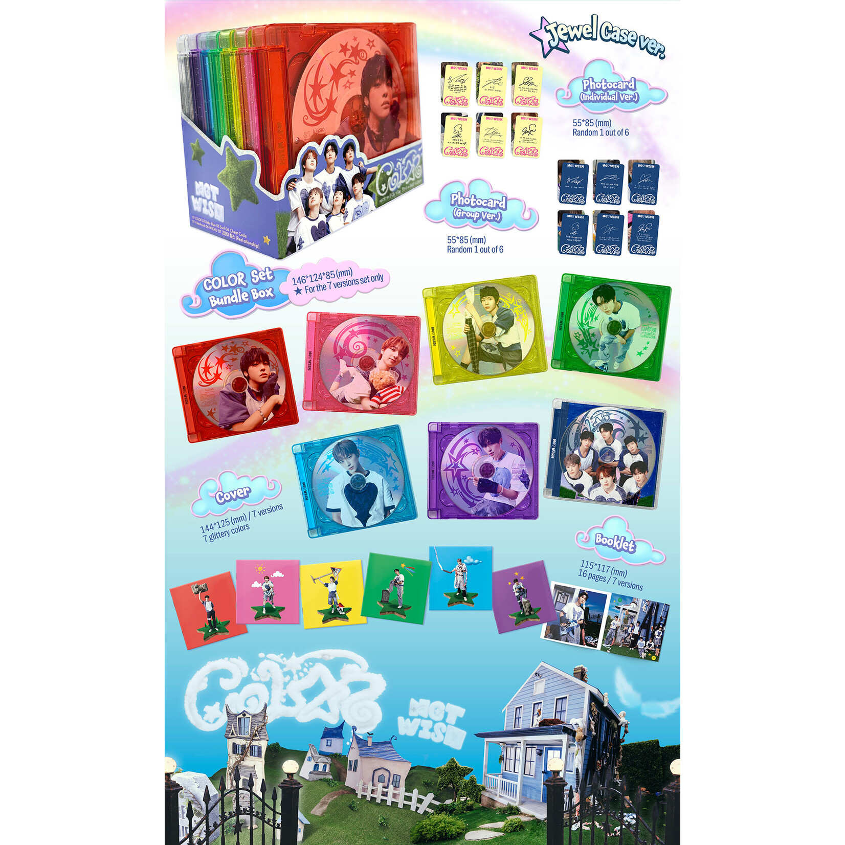 NCT NCT WISH - 3RD MINI ALBUM [COLOR] (Jewel Case Ver.) + Random Photocard (APPLE MUSIC)