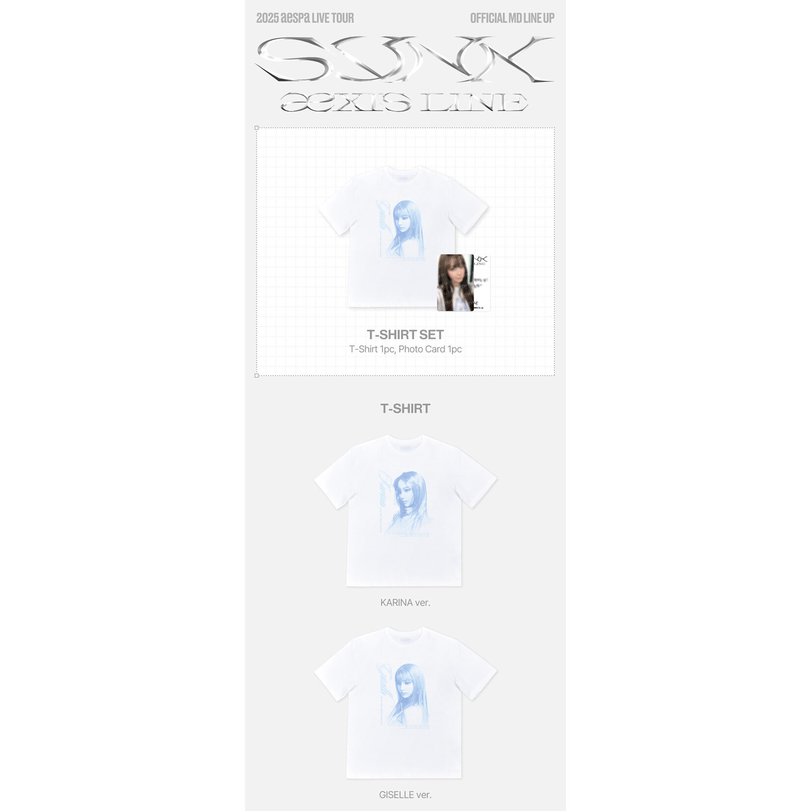 Aespa aespa - 2025-26 aespa LIVE TOUR [SYNK : aeXIS LINE] OFFICIAL MD : T-SHIRT SET