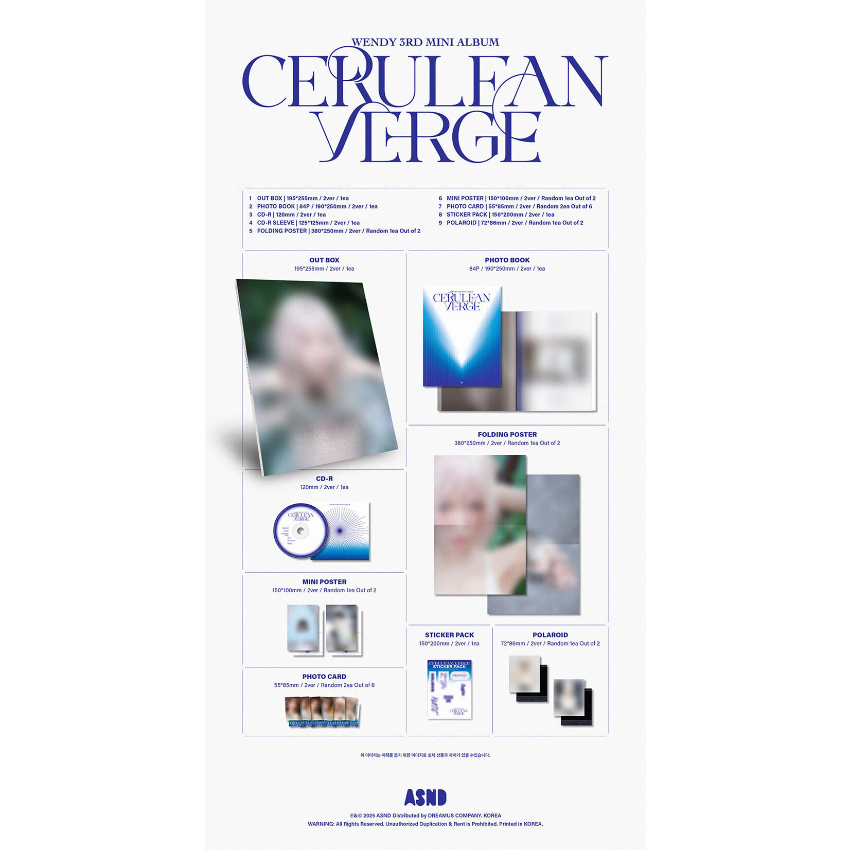 Red Velvet WENDY - 3RD MINI ALBUM [CERULEAN VERGE] (Photobook Ver.)