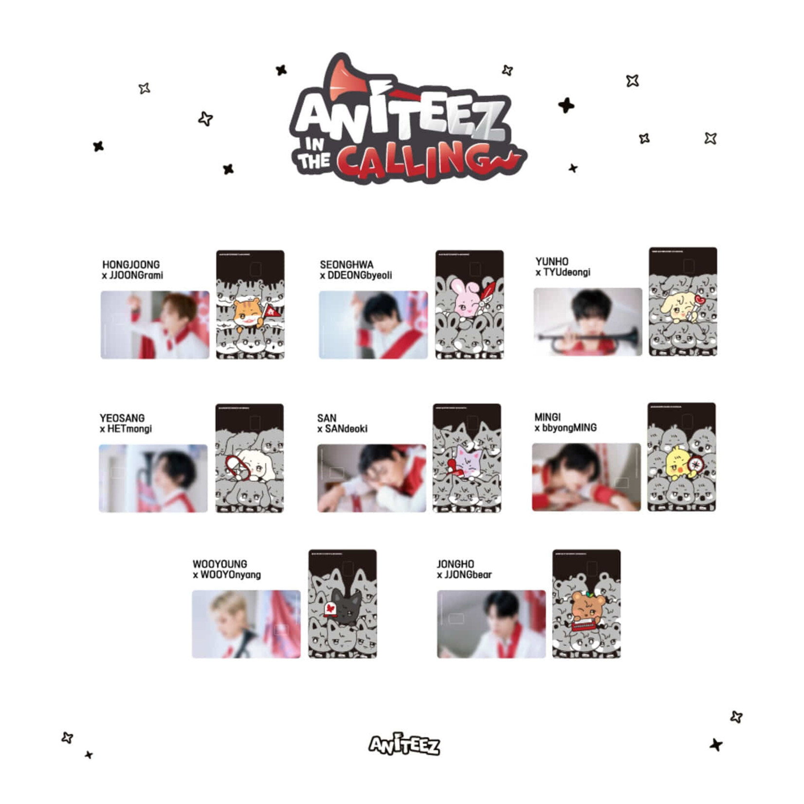ATEEZ ATEEZ - [ANITEEZ IN THE CALLING] MD CARD COVER STICKER SET