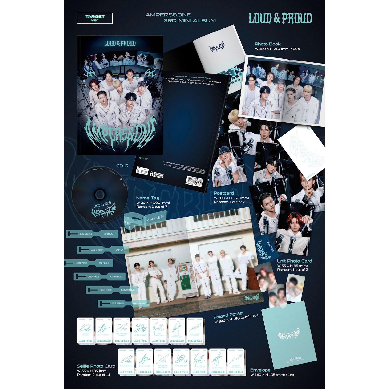 AMPERS&ONE [LUCKY DRAW] AMPERS&ONE - 3rd Mini Album [LOUD & PROUD] (Photobook Ver.) + Random Photocard (APPLE MUSIC)