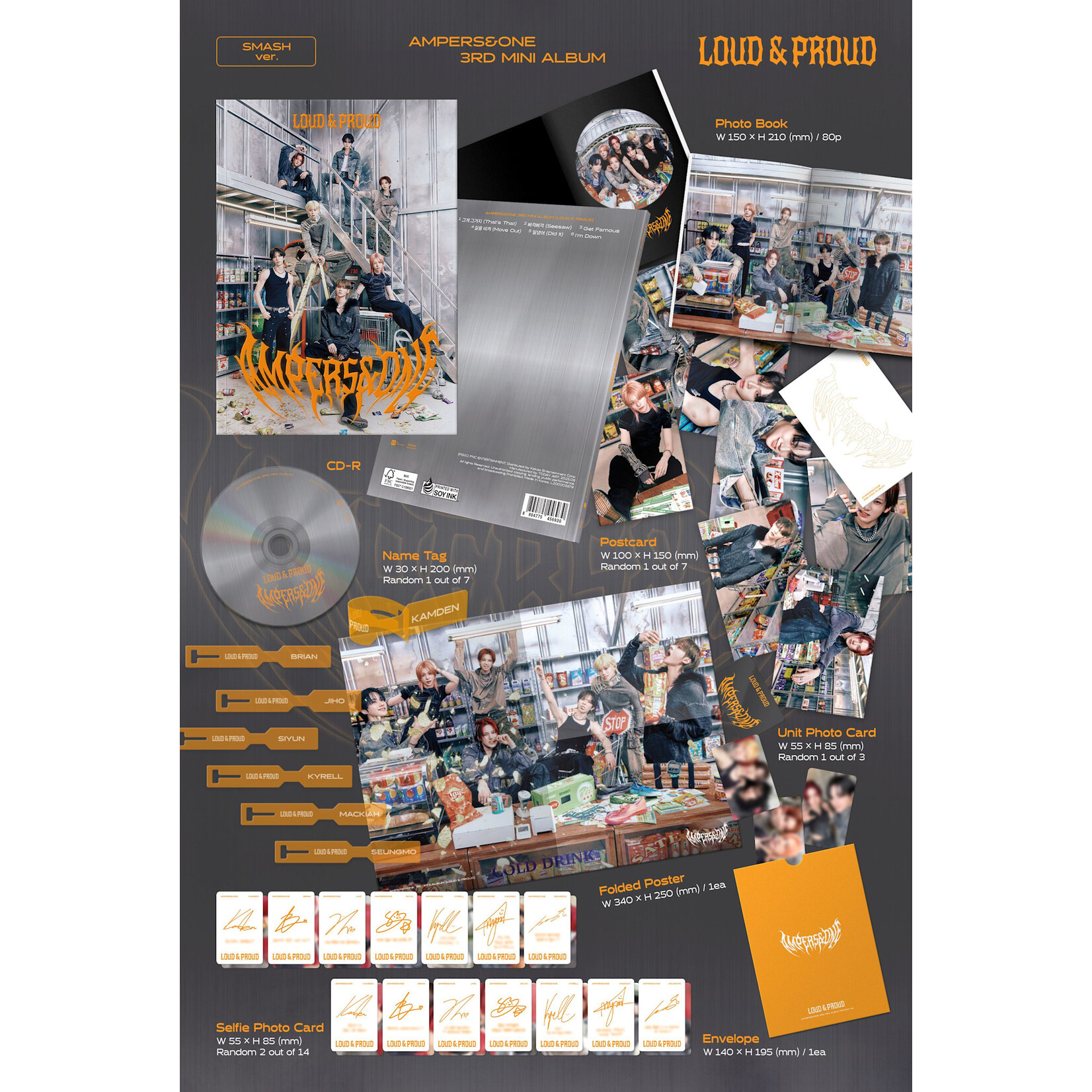 AMPERS&ONE [LUCKY DRAW] AMPERS&ONE - 3rd Mini Album [LOUD & PROUD] (Photobook Ver.) + Random Photocard (APPLE MUSIC)