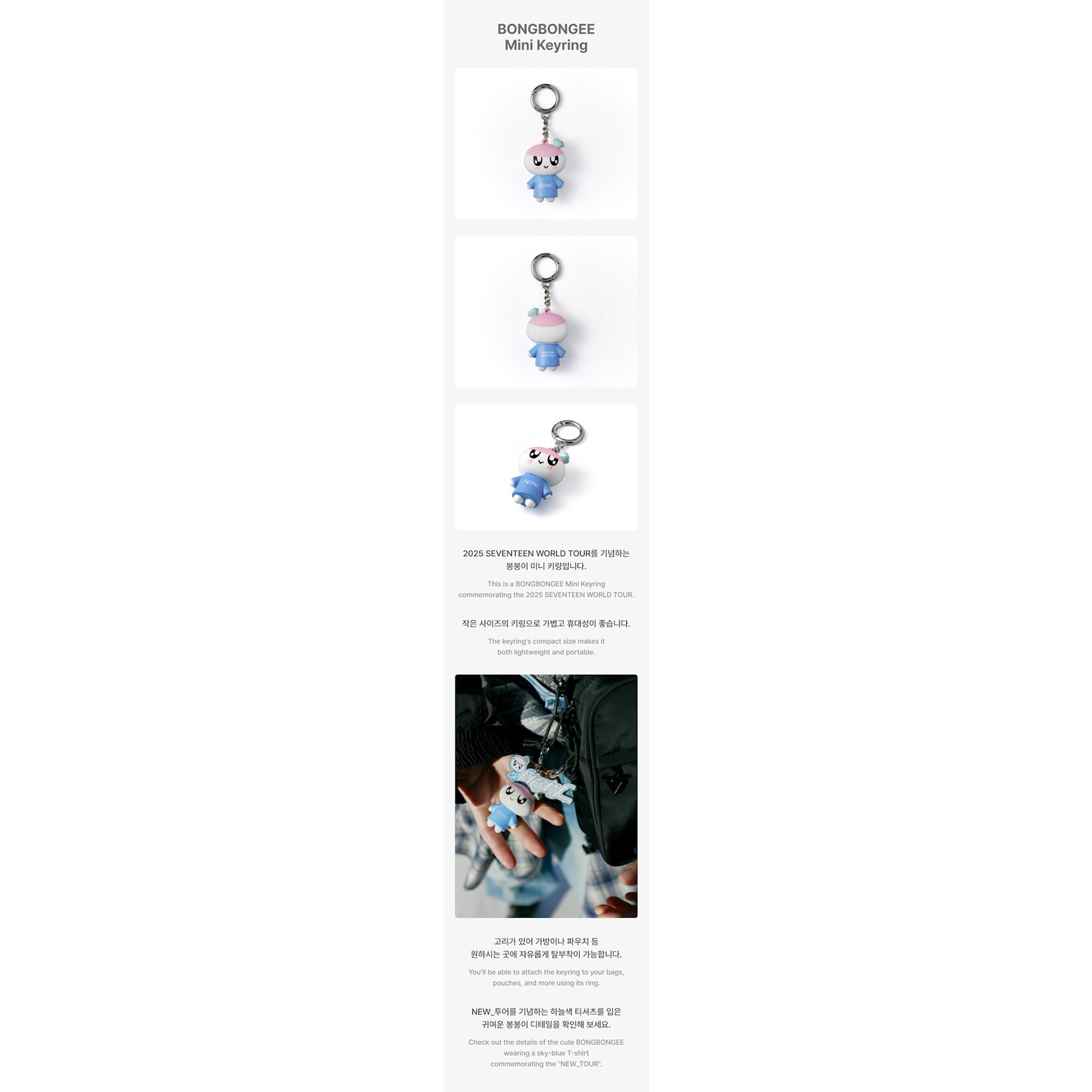 Seventeen SEVENTEEN - WORLD TOUR [NEW_] IN INCHEON MD : BONGBONGEE Mini Keyring