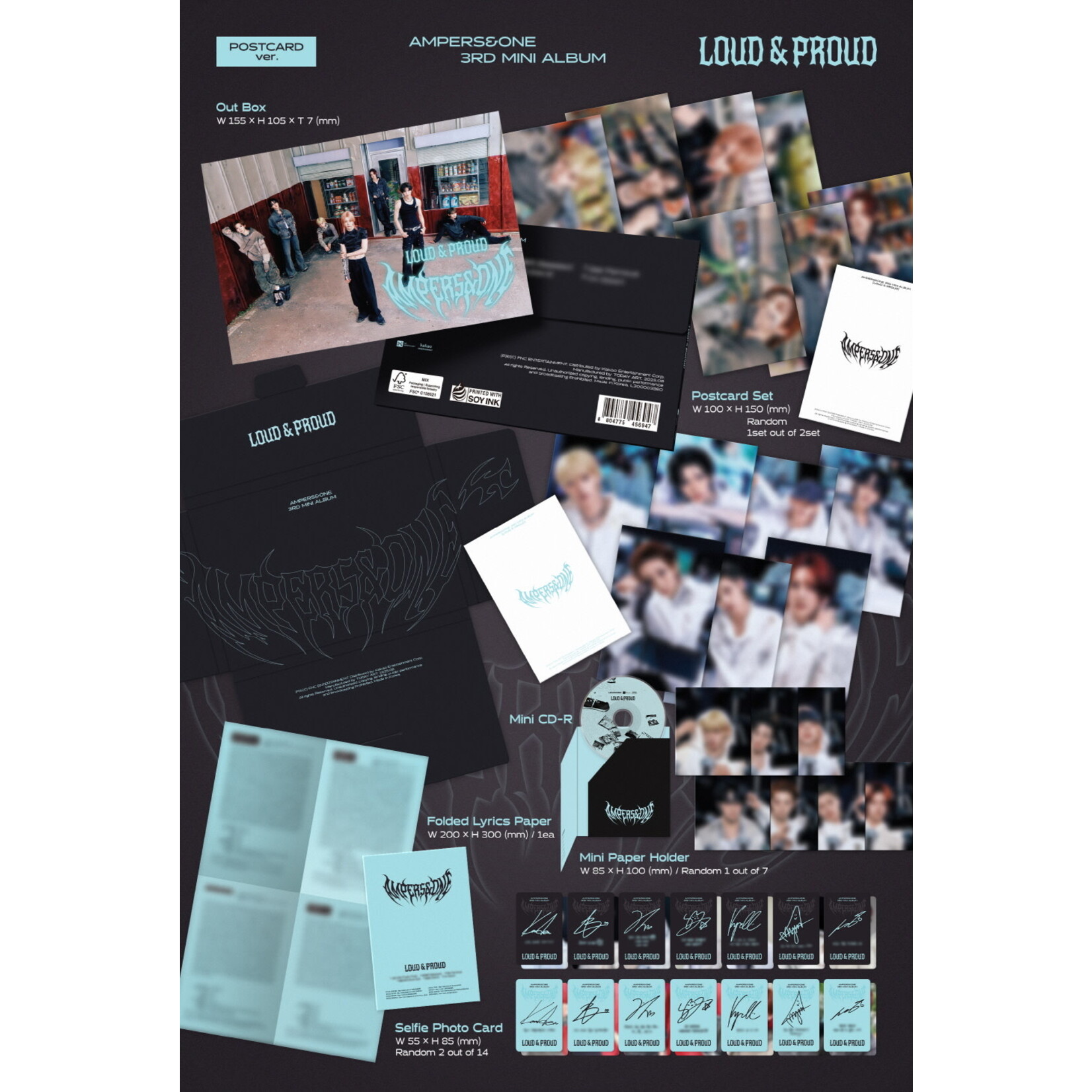 AMPERS&ONE AMPERS&ONE - 3rd Mini Album 'LOUD & PROUD' (POSTCARD ver.) + interAsia Exclusive Photocard