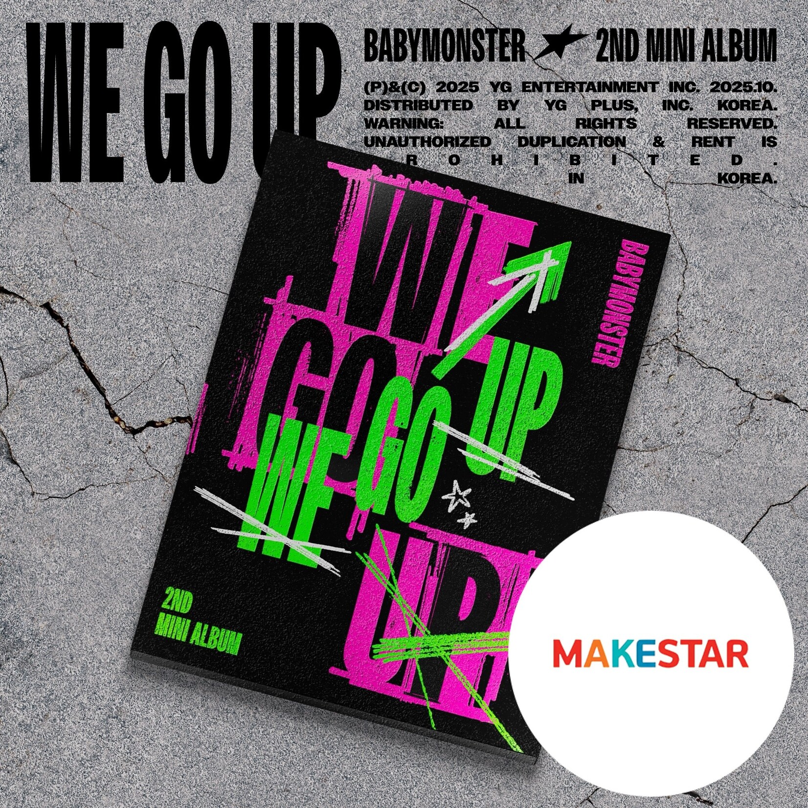 BABYMONSTER BABYMONSTER - 2nd MINI ALBUM [WE GO UP] (UP Ver.) + Random Photocard (MAKESTAR)