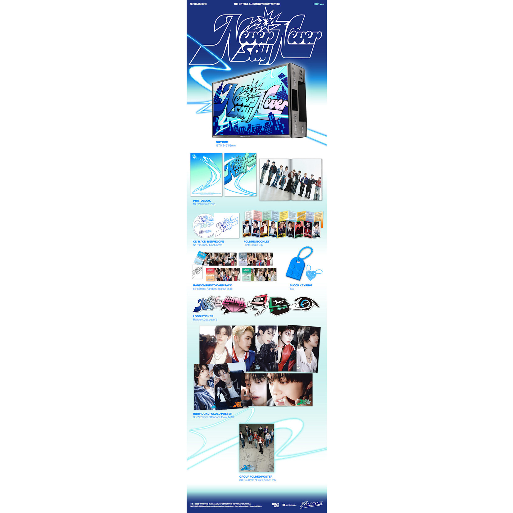 ZeroBaseOne [LUCKY DRAW] ZEROBASEONE - THE 1ST FULL ALBUM [NEVER SAY NEVER] (Photobook Ver.) + Random Photocard (APPLE MUSIC)