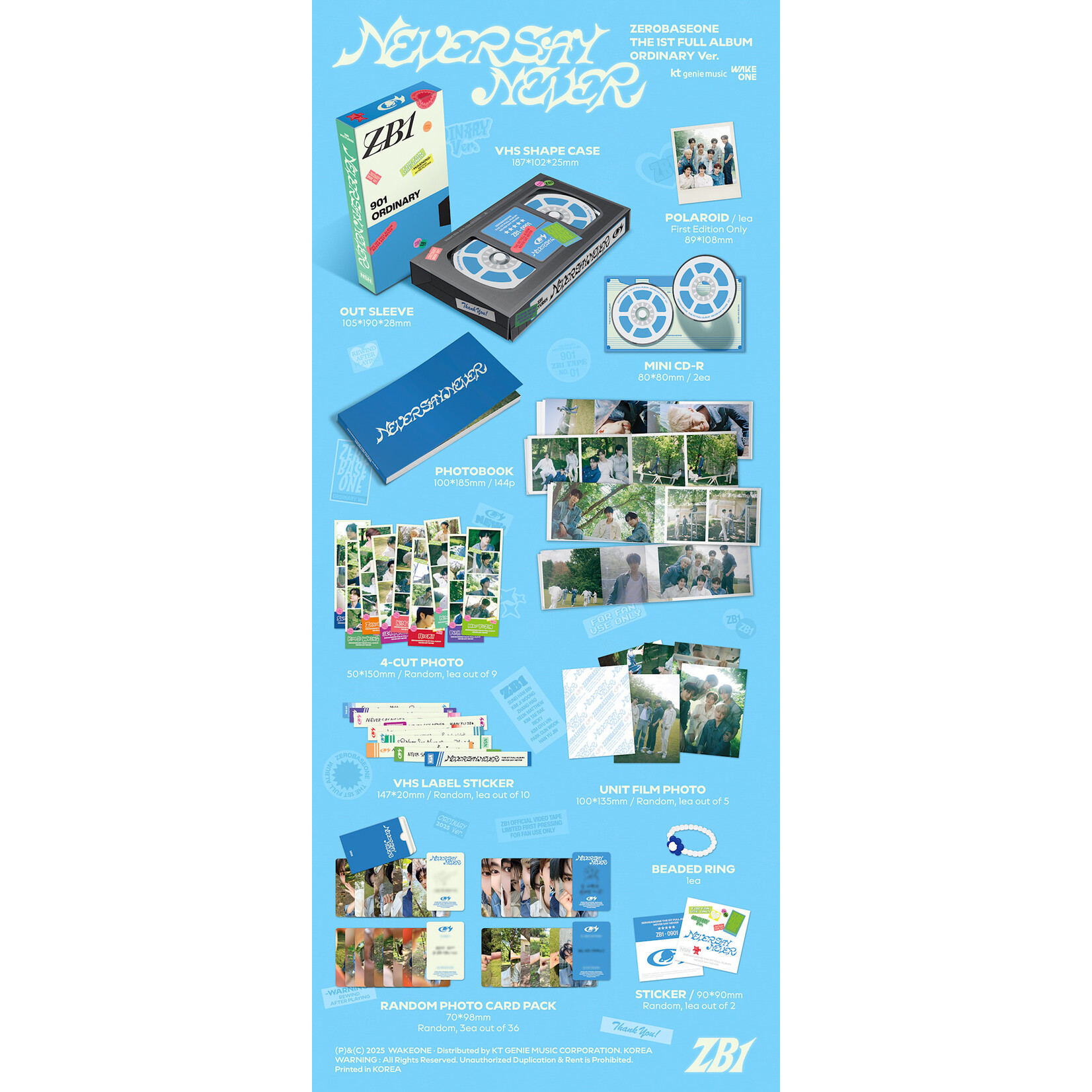 ZeroBaseOne [LUCKY DRAW] ZEROBASEONE - THE 1ST FULL ALBUM [NEVER SAY NEVER] (Photobook Ver.) + Random Photocard (APPLE MUSIC)