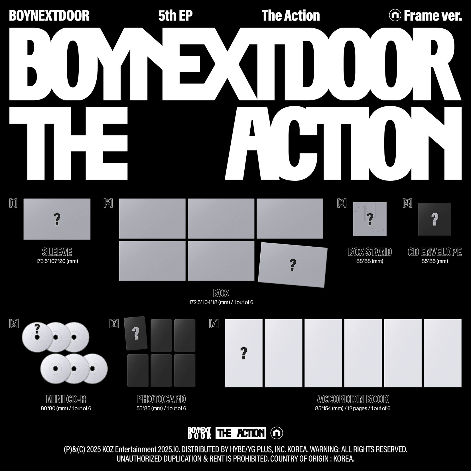 BoyNextDoor BOYNEXTDOOR - 5th EP [The Action] (Frame ver.) + Random Selfie Postcard (SW)