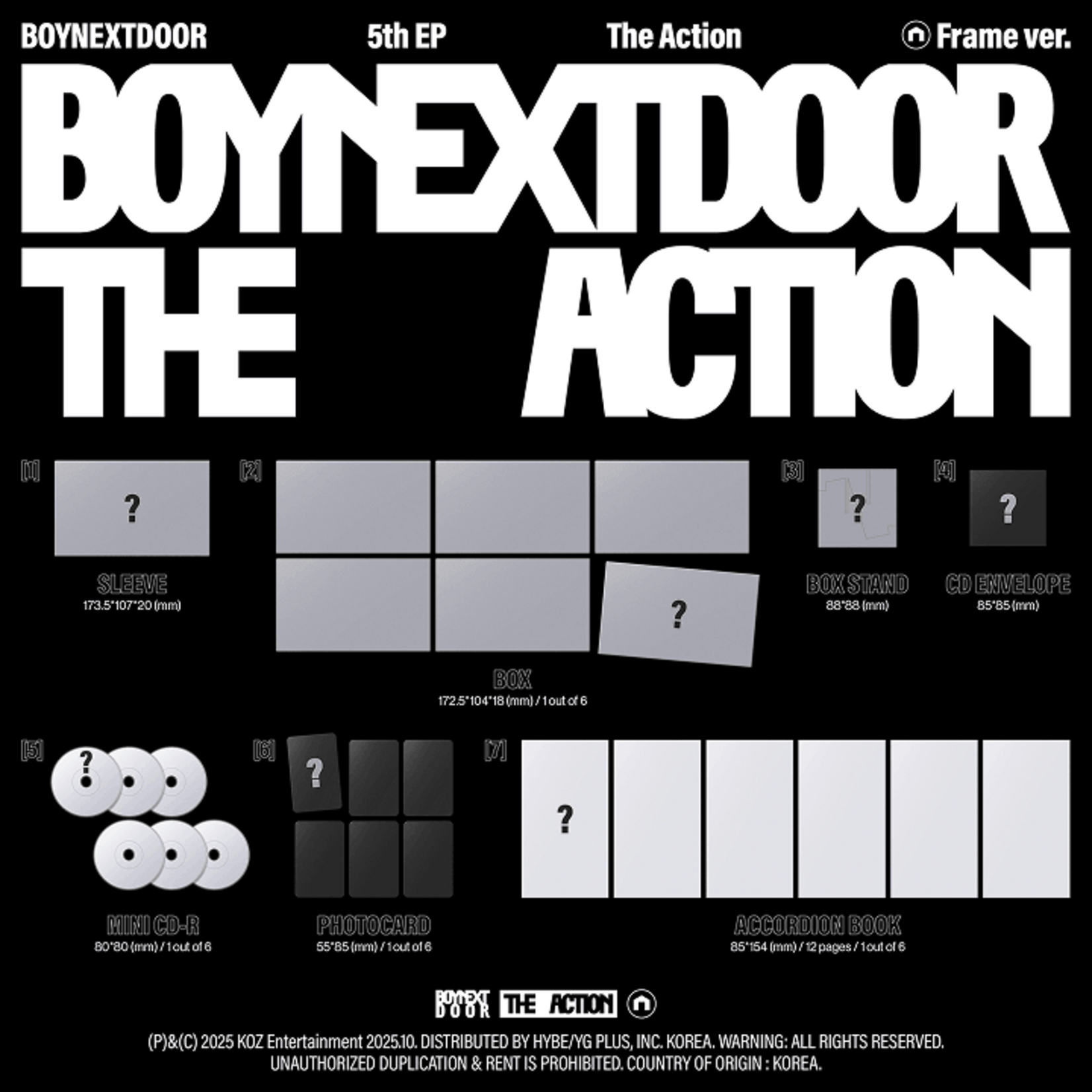 BoyNextDoor BOYNEXTDOOR - 5th EP [The Action] (Frame ver.) + Random Photocard (MAKESTAR)