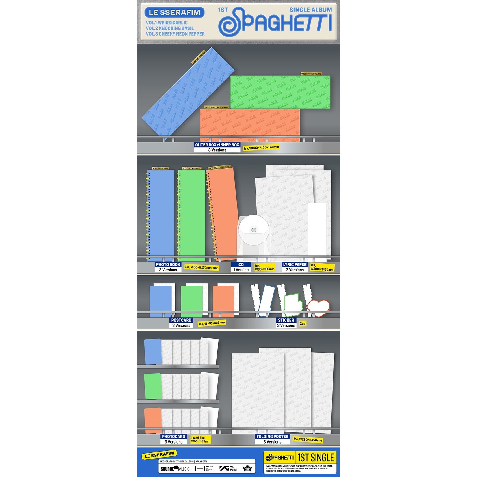 Le Sserafim LE SSERAFIM - 1st Single Album 'SPAGHETTI' (Photobook Ver.) + Weverse Gift (WS)