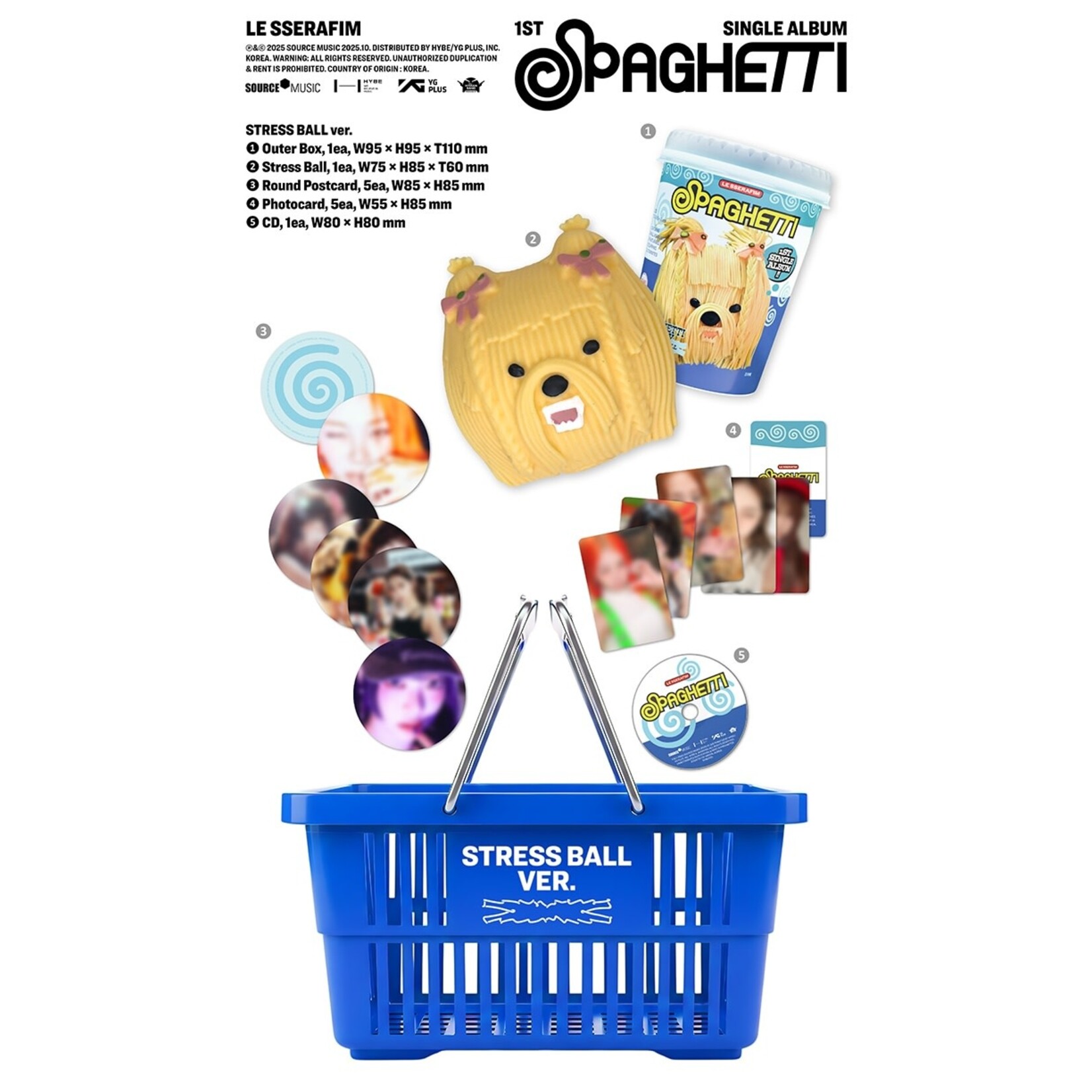 Le Sserafim LE SSERAFIM - 1st Single Album 'SPAGHETTI' (STRESS BALL ver.)