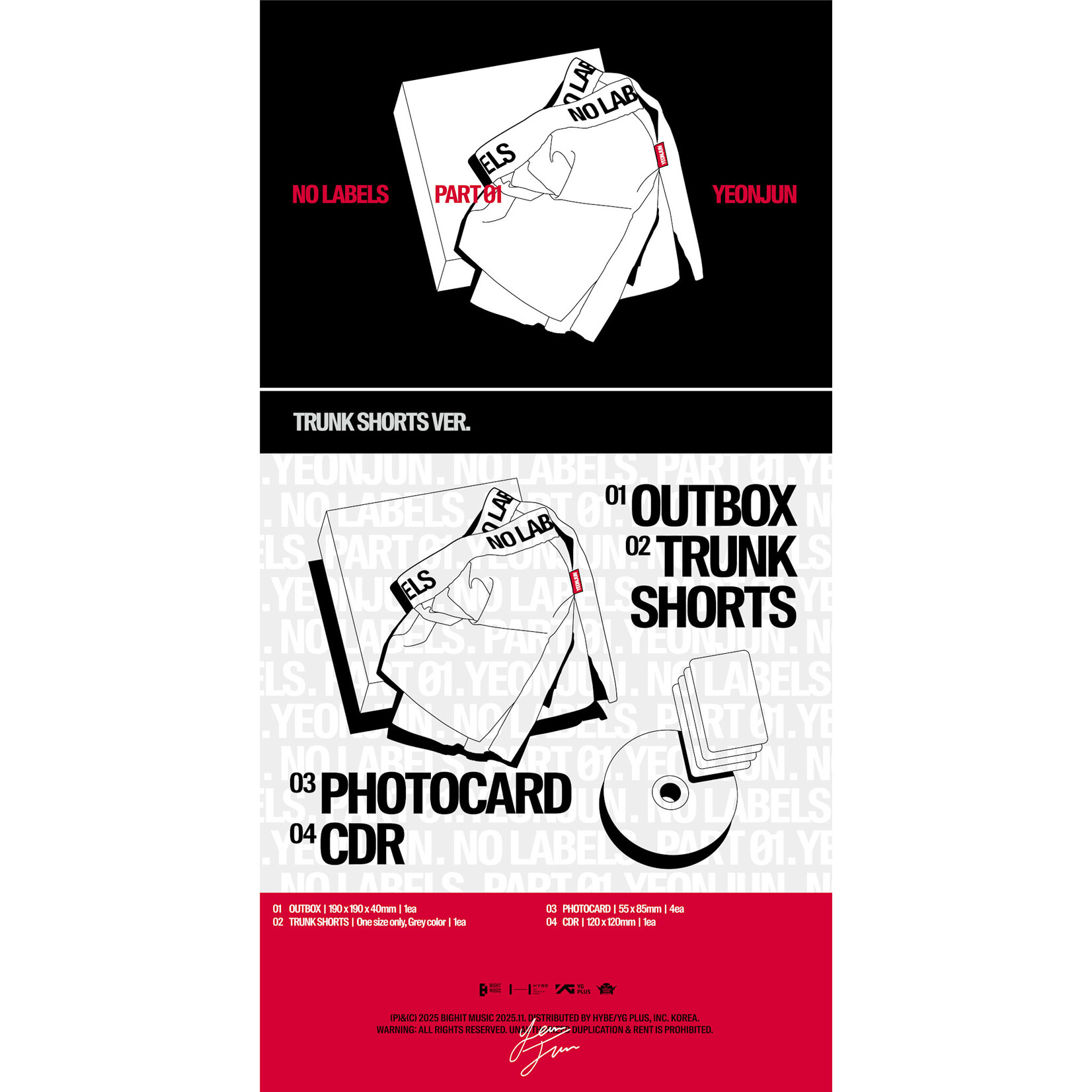 TXT YEONJUN - NO LABELS: PART 01 (Trunk Shorts Ver.)