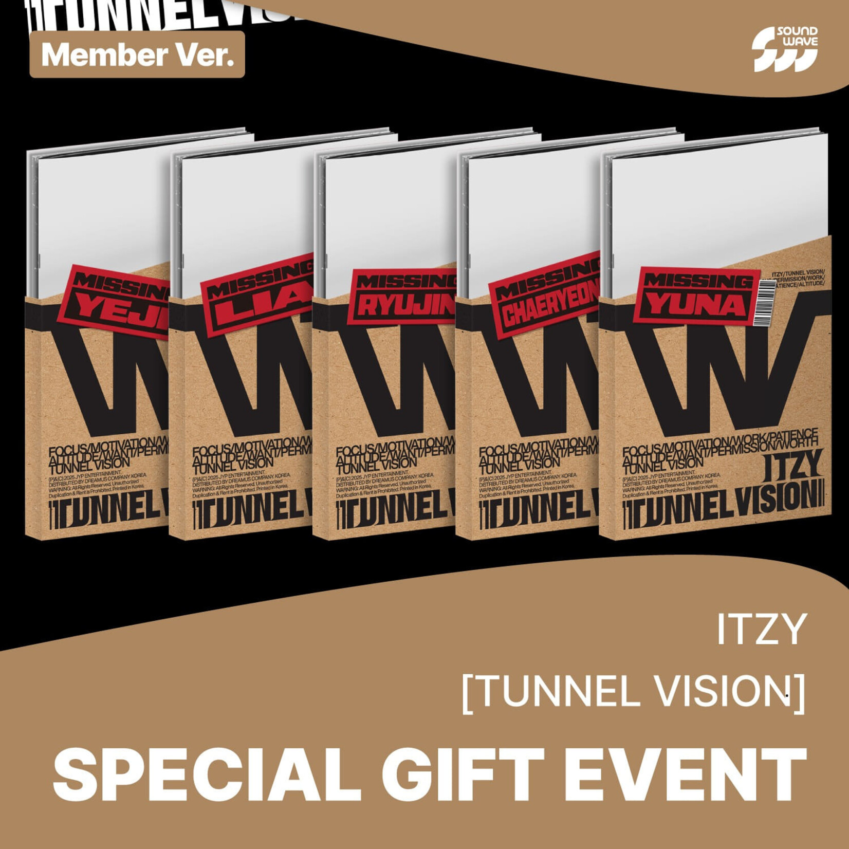Itzy ITZY - TUNNEL VISION (Member Ver.) + Random Photocard (SW)