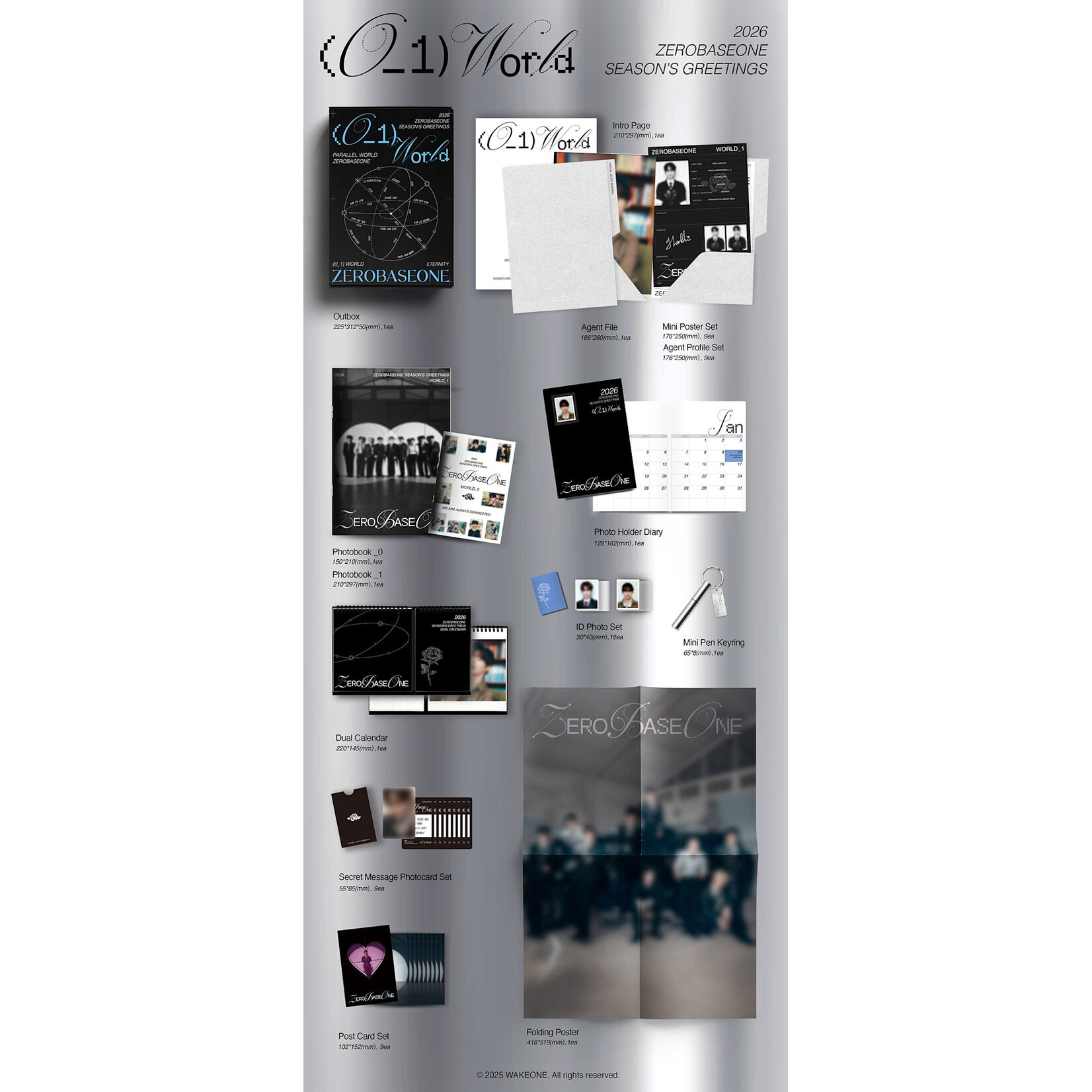 ZeroBaseOne ZEROBASEONE - 2026 SEASON'S GREETING'S [(0_1) World] + Selfie Photocard Set (APPLEMUSIC)