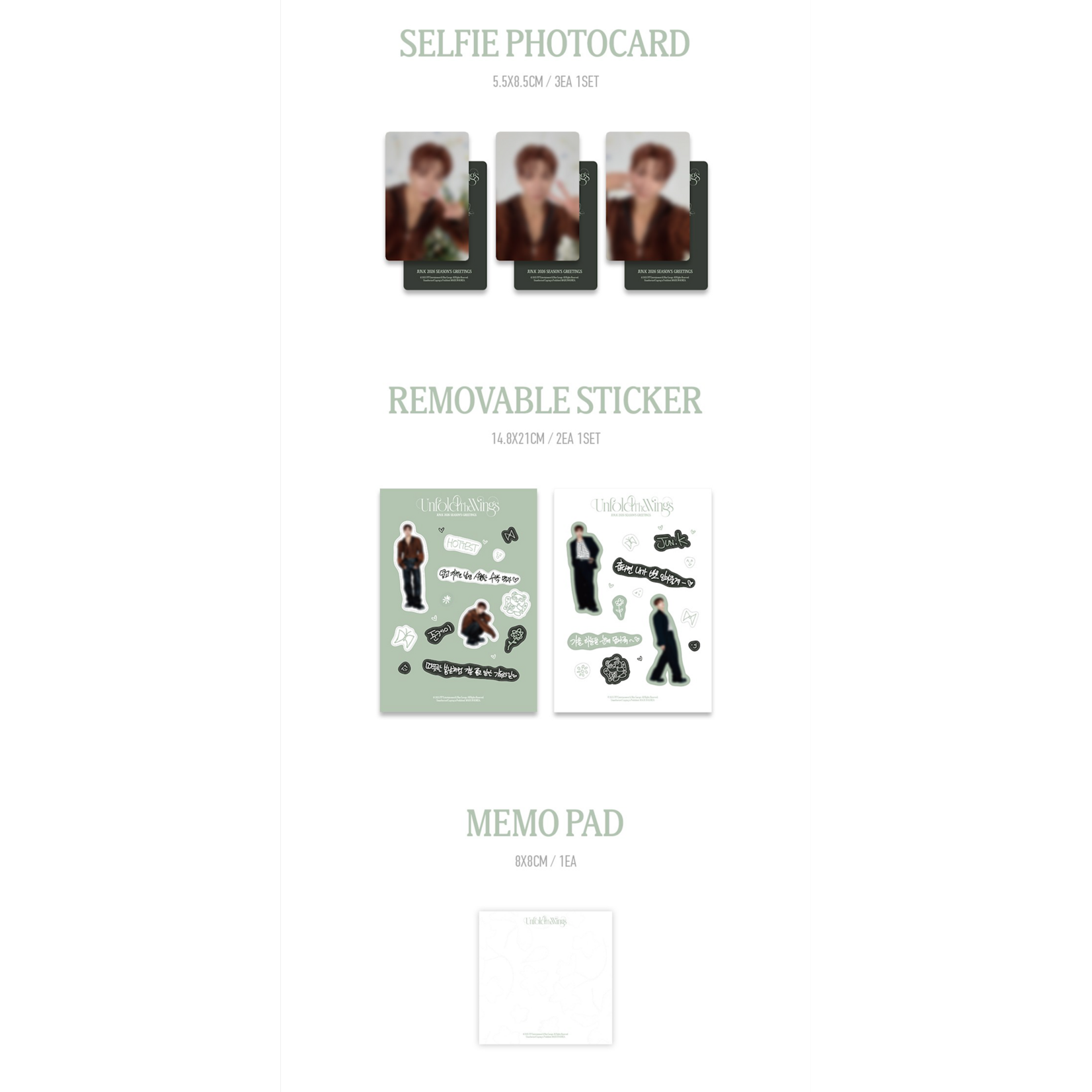 2PM JUN.K - 2026 SEASON'S GREETINGS [Unfold The Wings] + Photocard (FANS SHOP)
