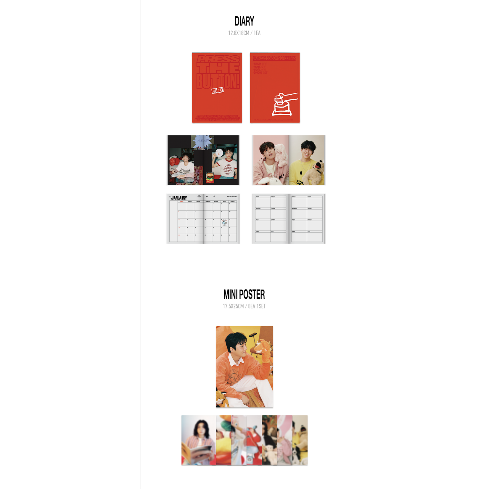 DAY6 DAY6 - 2026 SEASON'S GREETINGS [PRESS THE BUTTON] + Photocard SET (FANS SHOP)