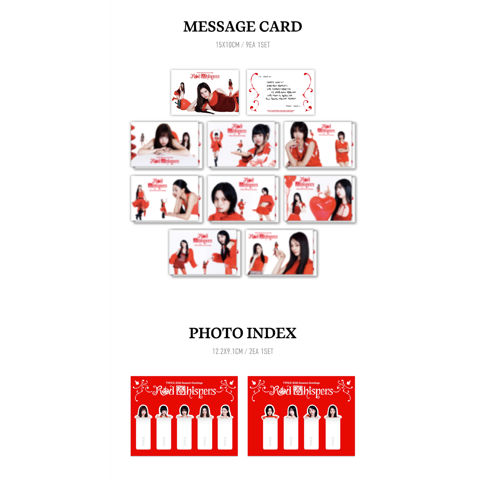 Twice TWICE - 2026 SEASON'S GREETINGS [RED WHISPERS] + Photocard SET (FANS SHOP)
