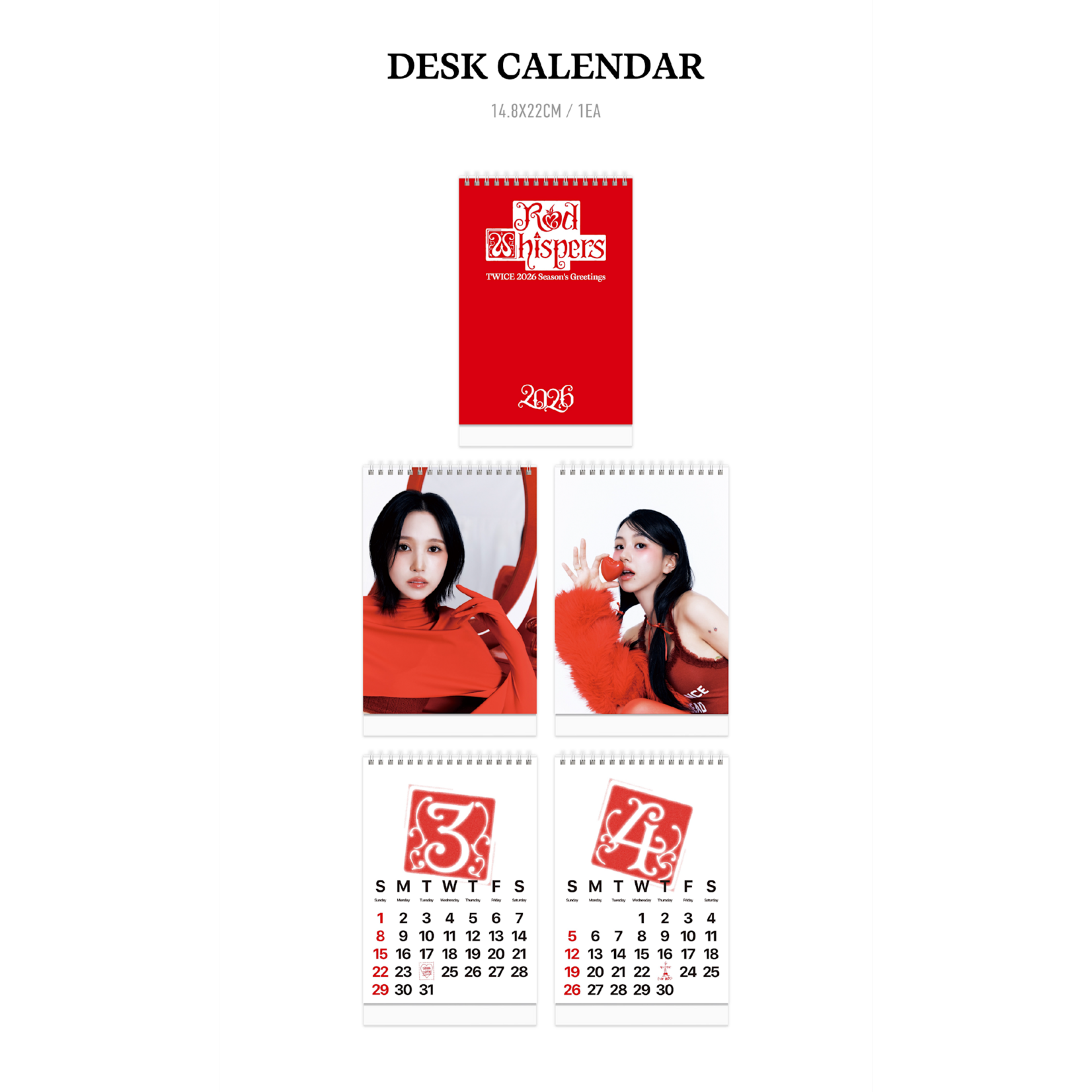 Twice TWICE - 2026 SEASON'S GREETINGS [RED WHISPERS] + Photocard SET (FANS SHOP)