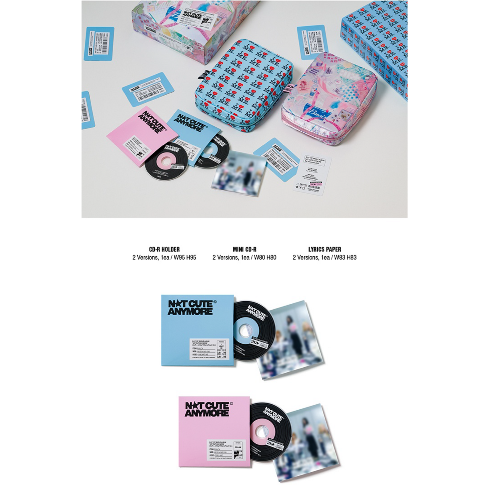 ILLIT ILLIT - 1st Single Album [NOT CUTE ANYMORE] (ILLIT x Ashley Williams Pouch Ver.)