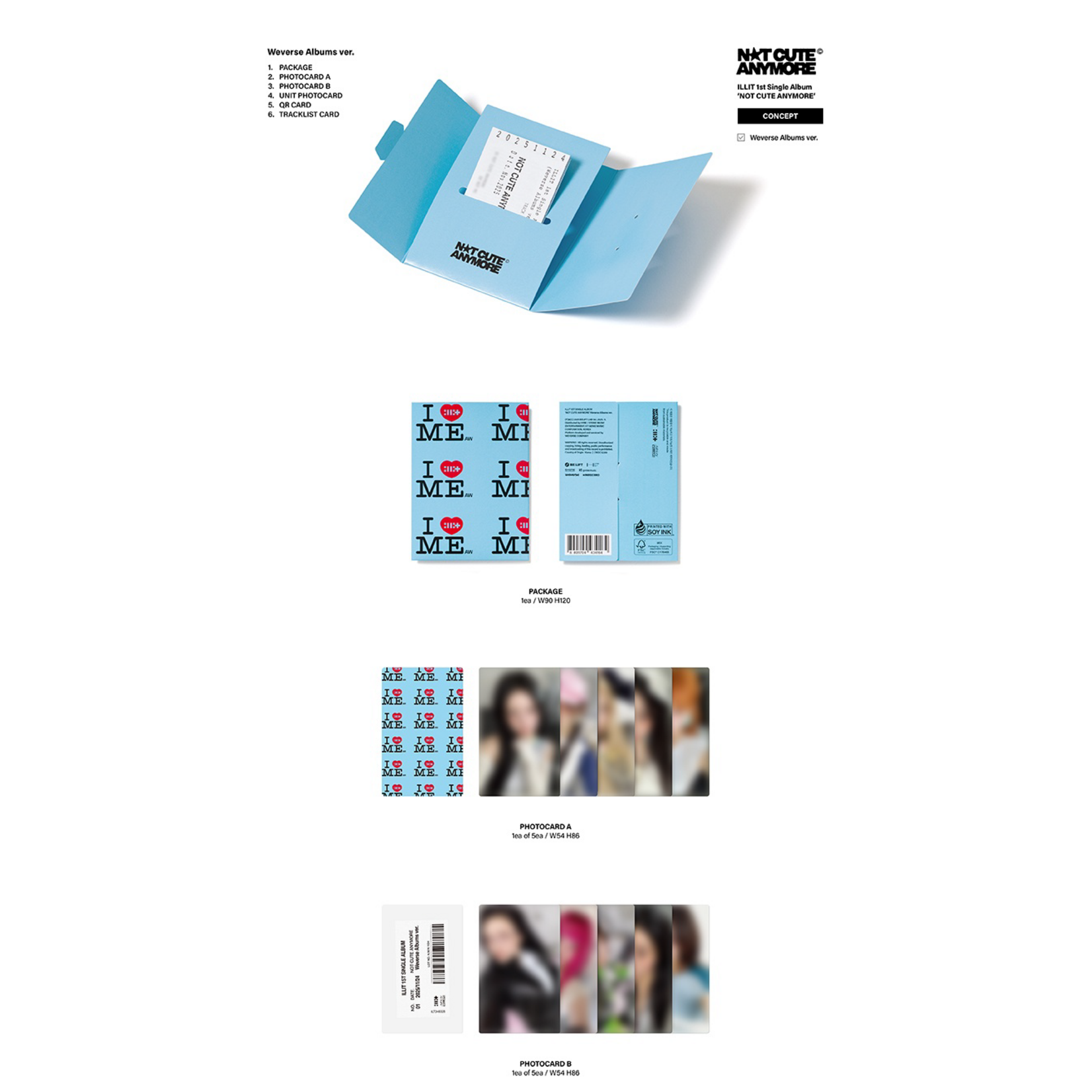 ILLIT ILLIT - 1st Single Album [NOT CUTE ANYMORE] (Weverse Albums ver.) + Weverse Gift (WS)