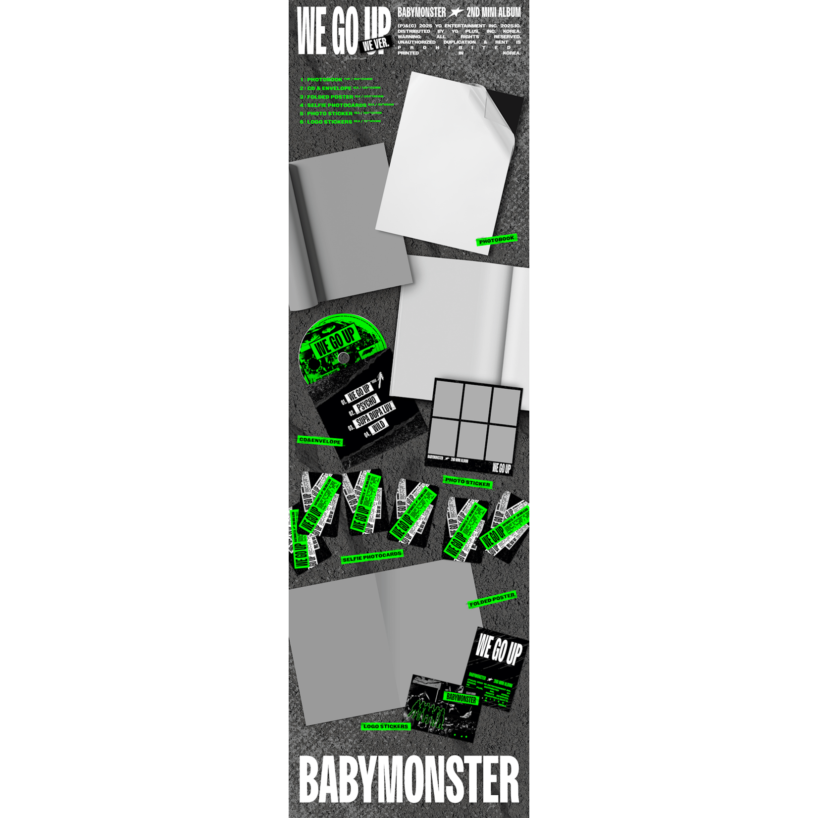 BABYMONSTER BABYMONSTER - 2nd MINI ALBUM [WE GO UP] (WE Ver.) + Random 2 Photocards (KNPOPS)