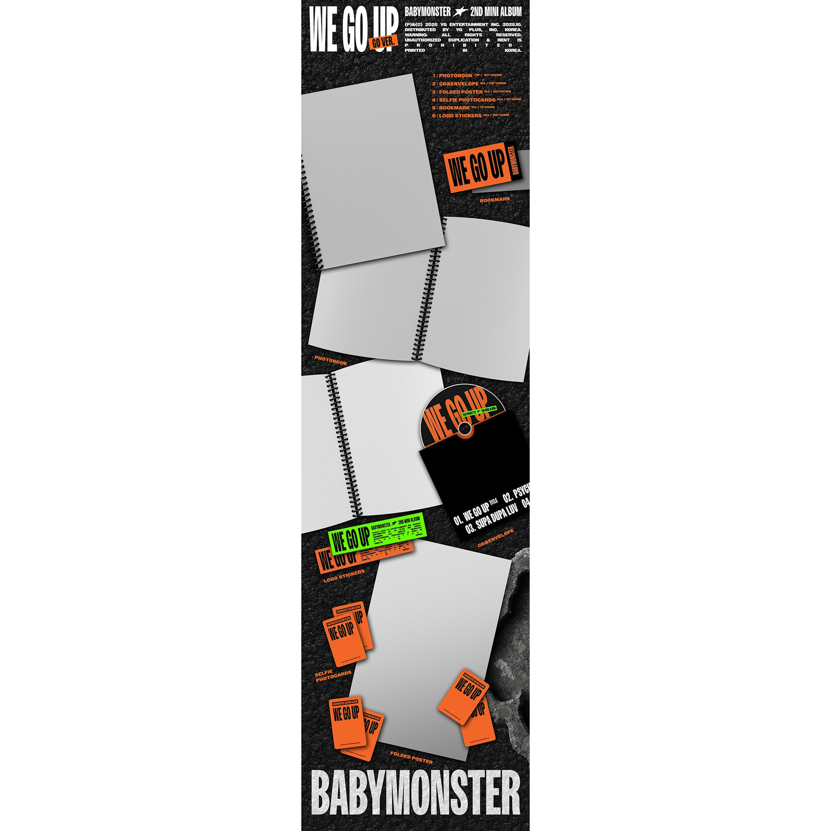 BABYMONSTER [LUCKY DRAW] BABYMONSTER - 2nd MINI ALBUM [WE GO UP] (GO Ver.) + Random 2 Photocards (MAKESTAR)