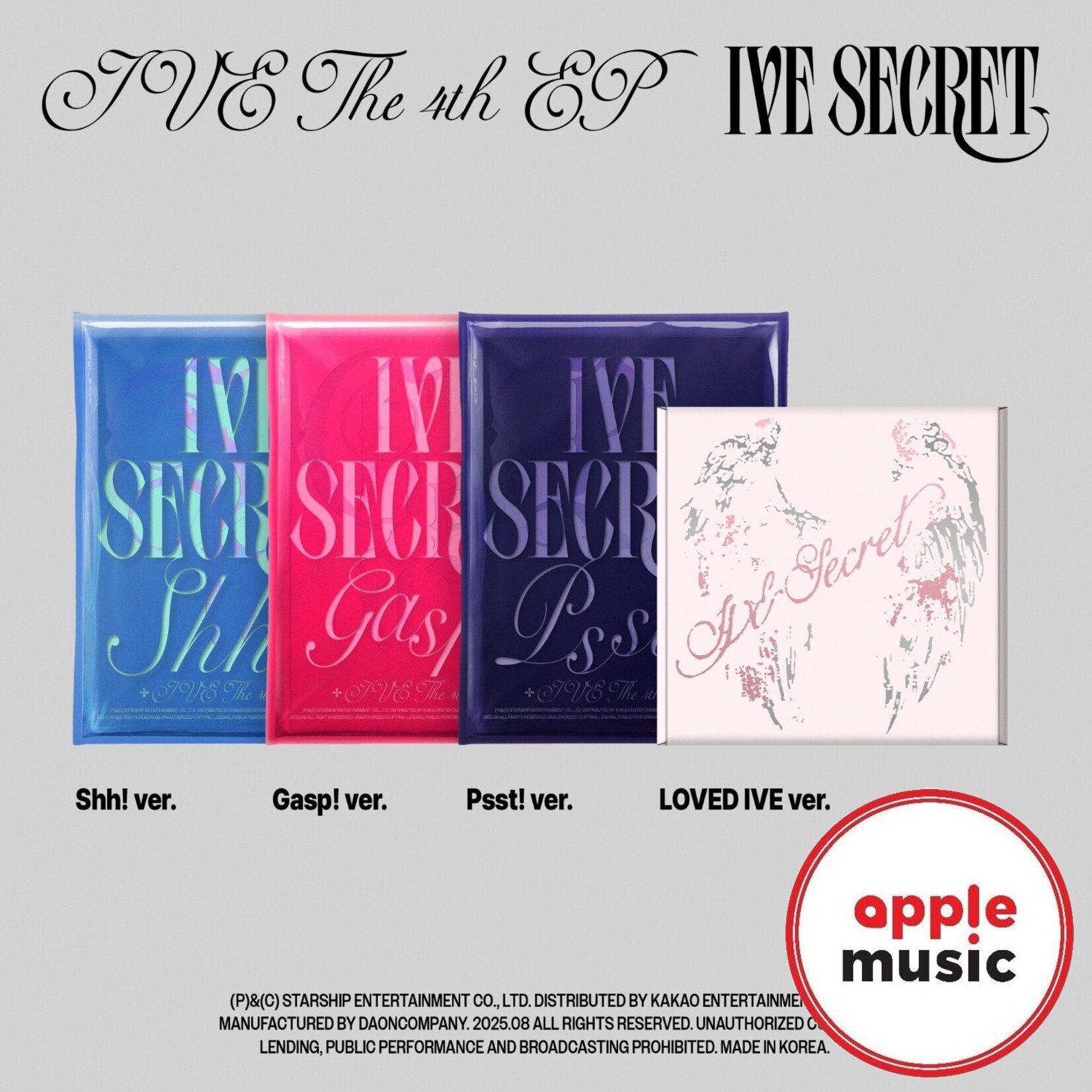 Ive IVE - THE 4TH EP [IVE SECRET] (Photobook Ver.) + Random VIDEO CALL EVENT Photocard (APPLE MUSIC)