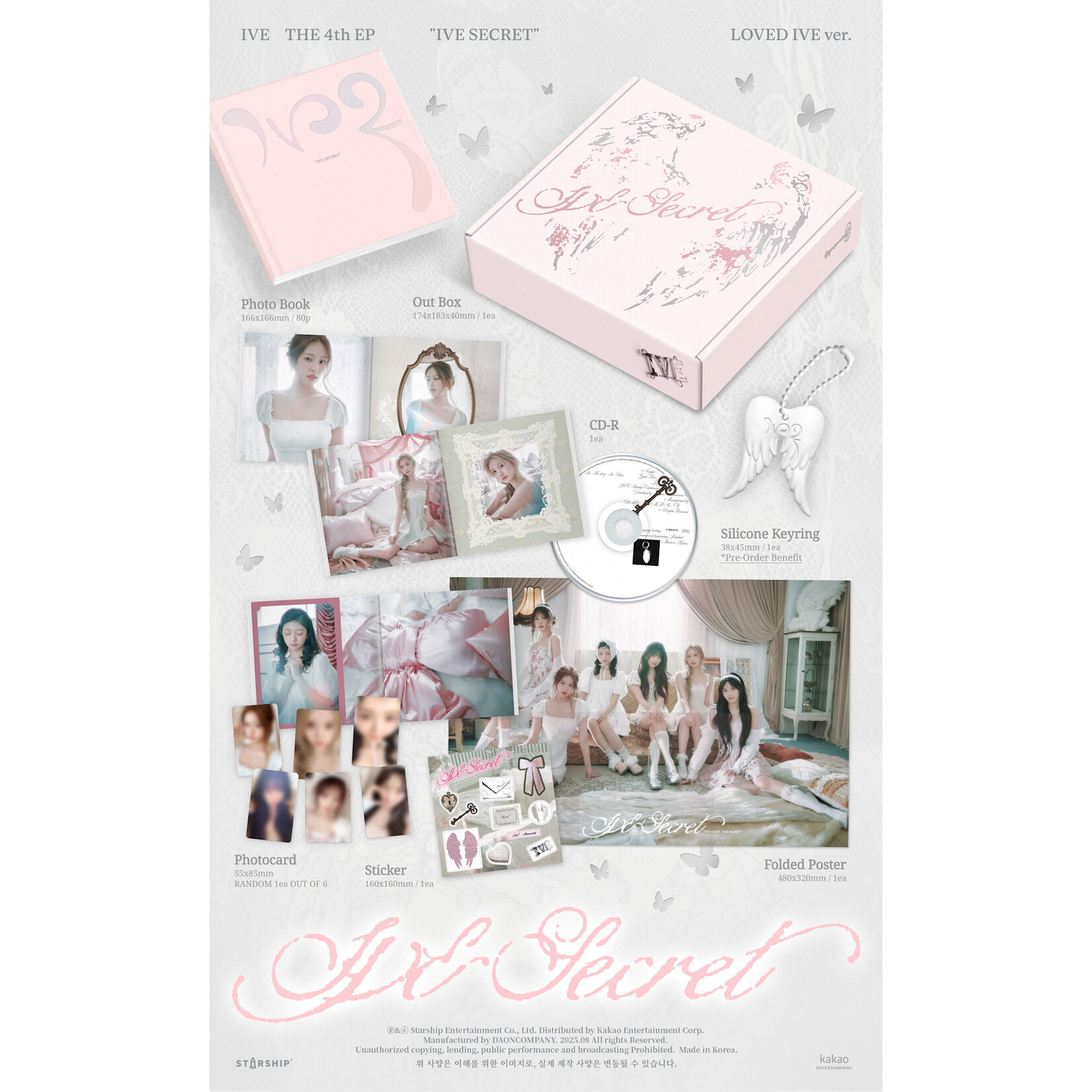 Ive IVE - THE 4TH EP [IVE SECRET] (Photobook Ver.) + Random VIDEO CALL EVENT Photocard (APPLE MUSIC)