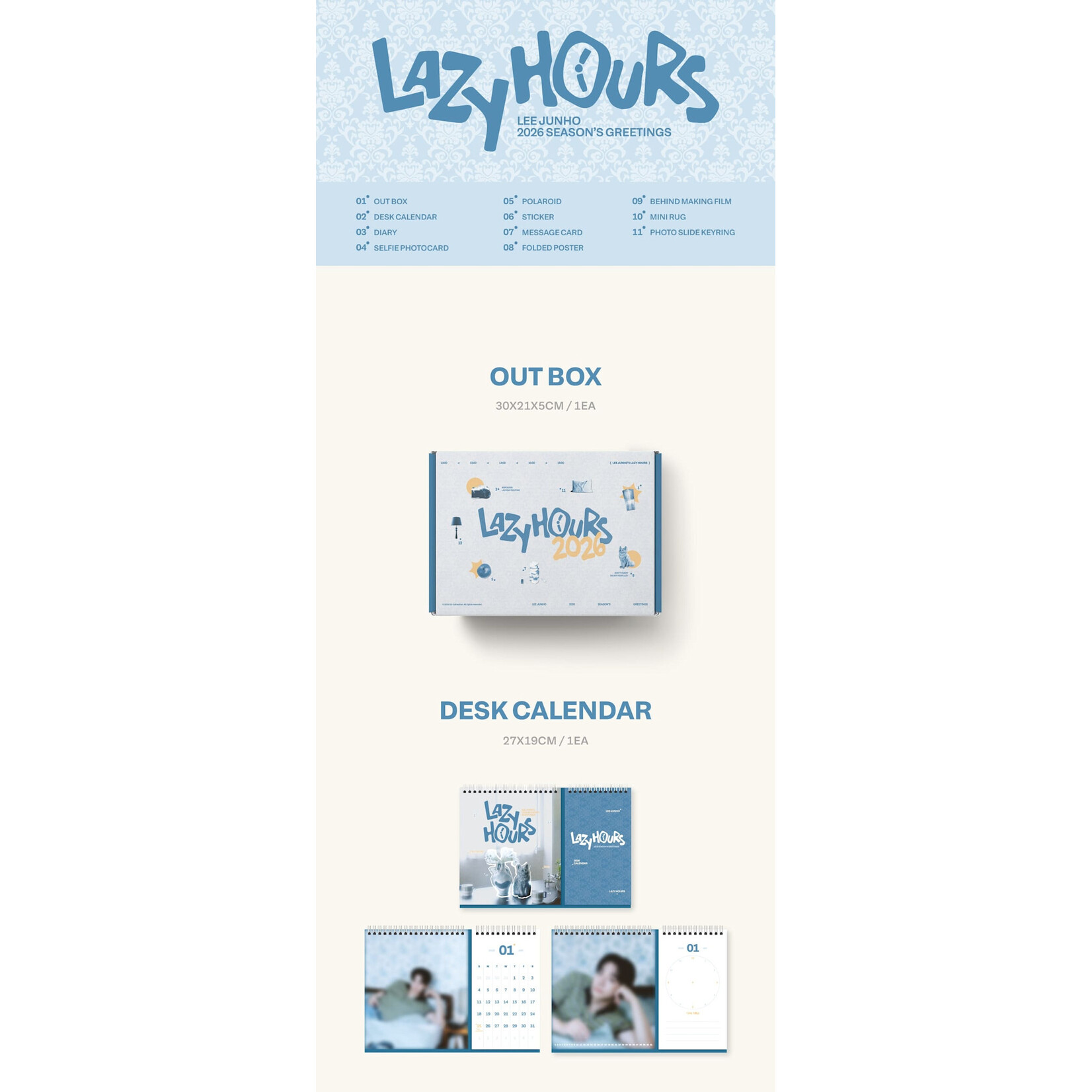 2PM LEE JUNHO - 2026 SEASON`S GREETINGS [LAZY HOURS] + Random Photocard (SW)