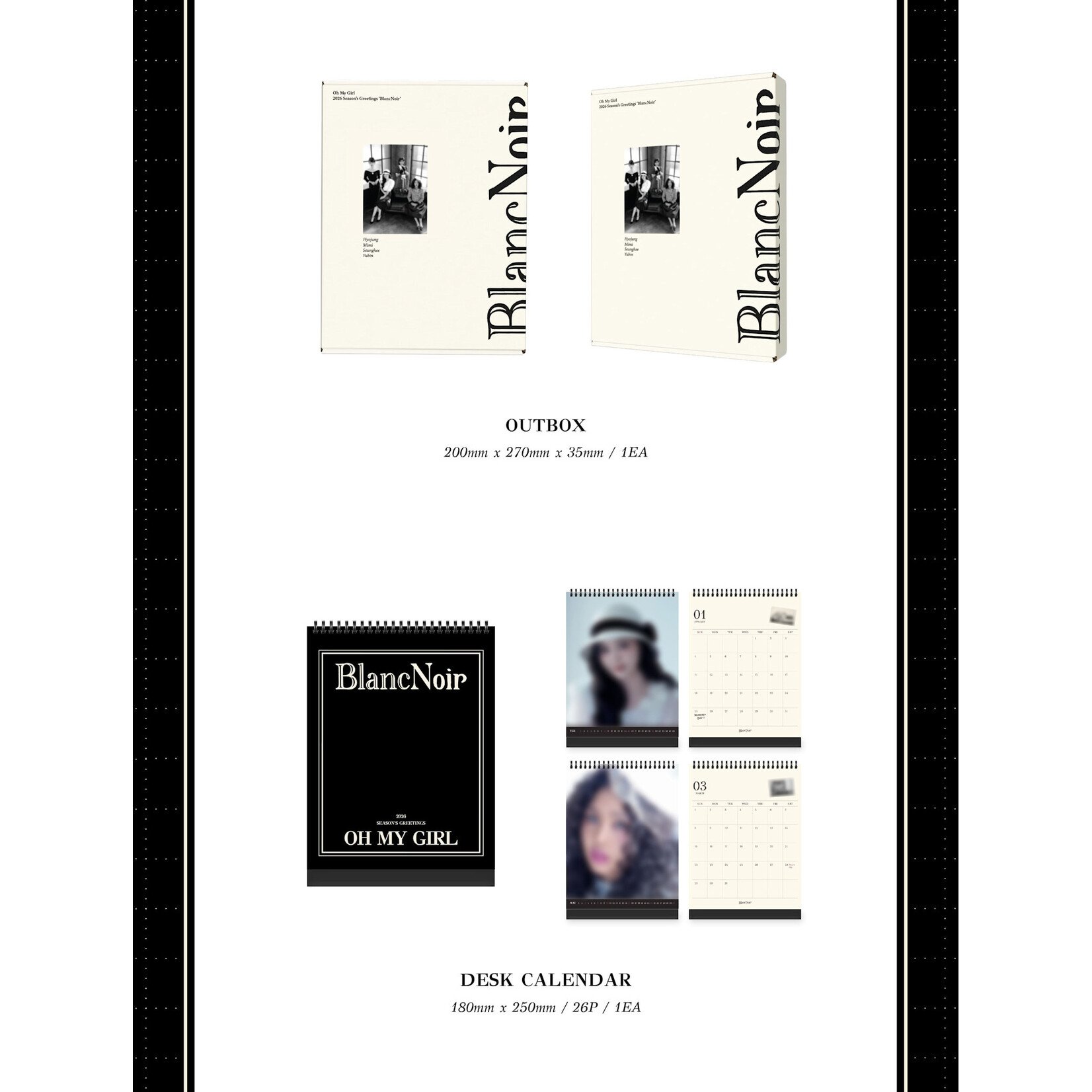 Oh My Girl OH MY GIRL - 2026 SEASON'S GREETINGS [Blanc Noir] + Random Photocard (SW)