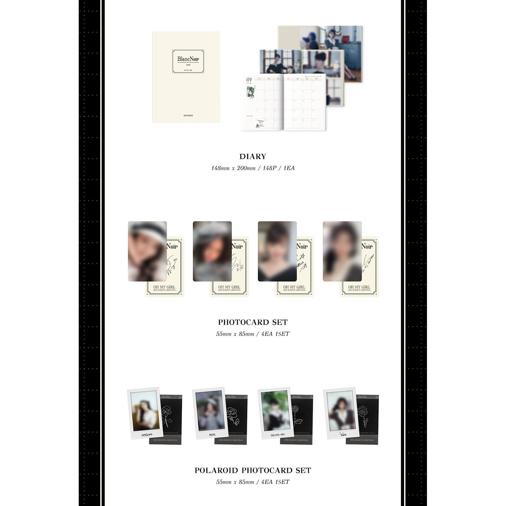 Oh My Girl OH MY GIRL - 2026 SEASON'S GREETINGS [Blanc Noir] + Random Photocard (SW)
