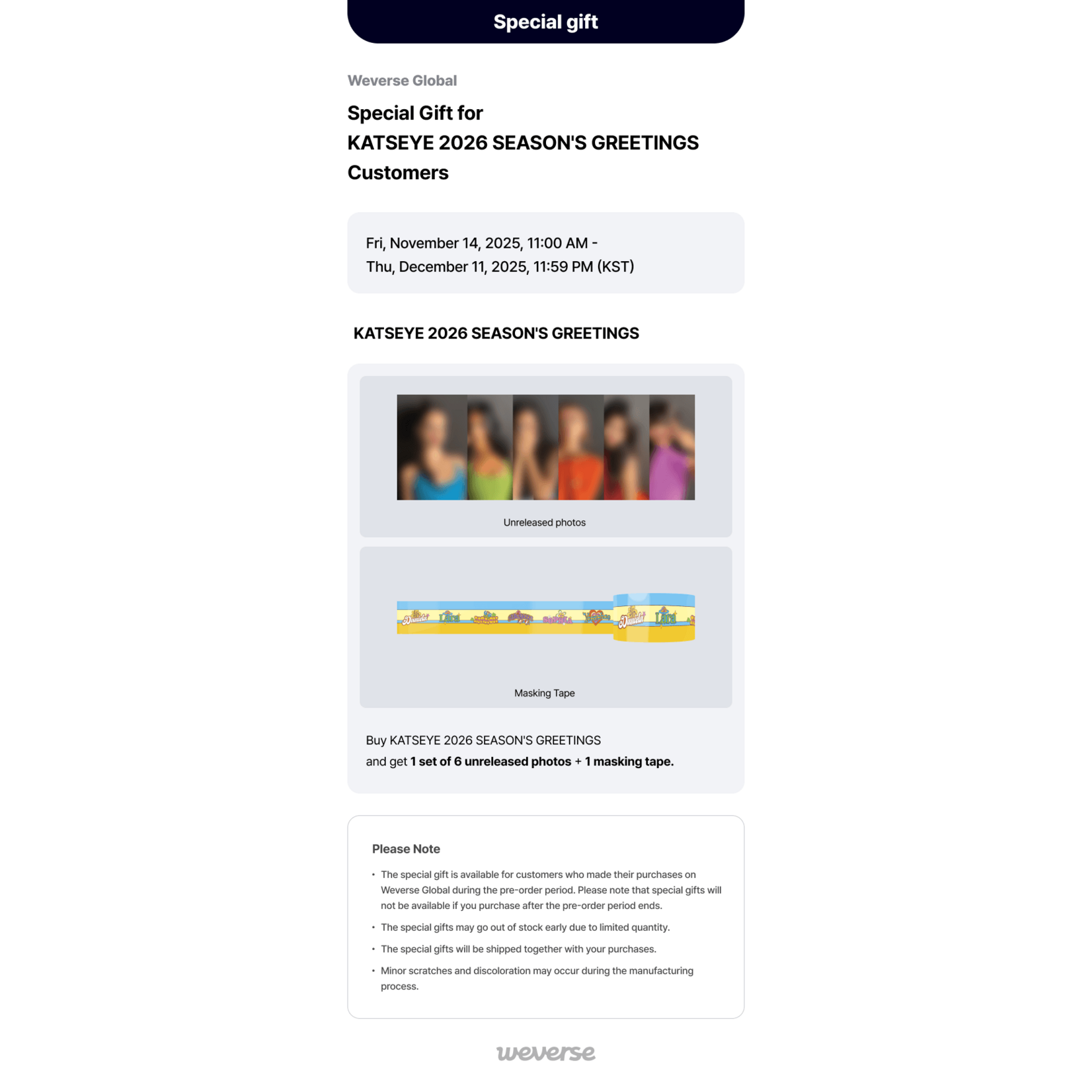 Katseye KATSEYE - 2026 SEASON'S GREETINGS + Weverse Gift (WS)