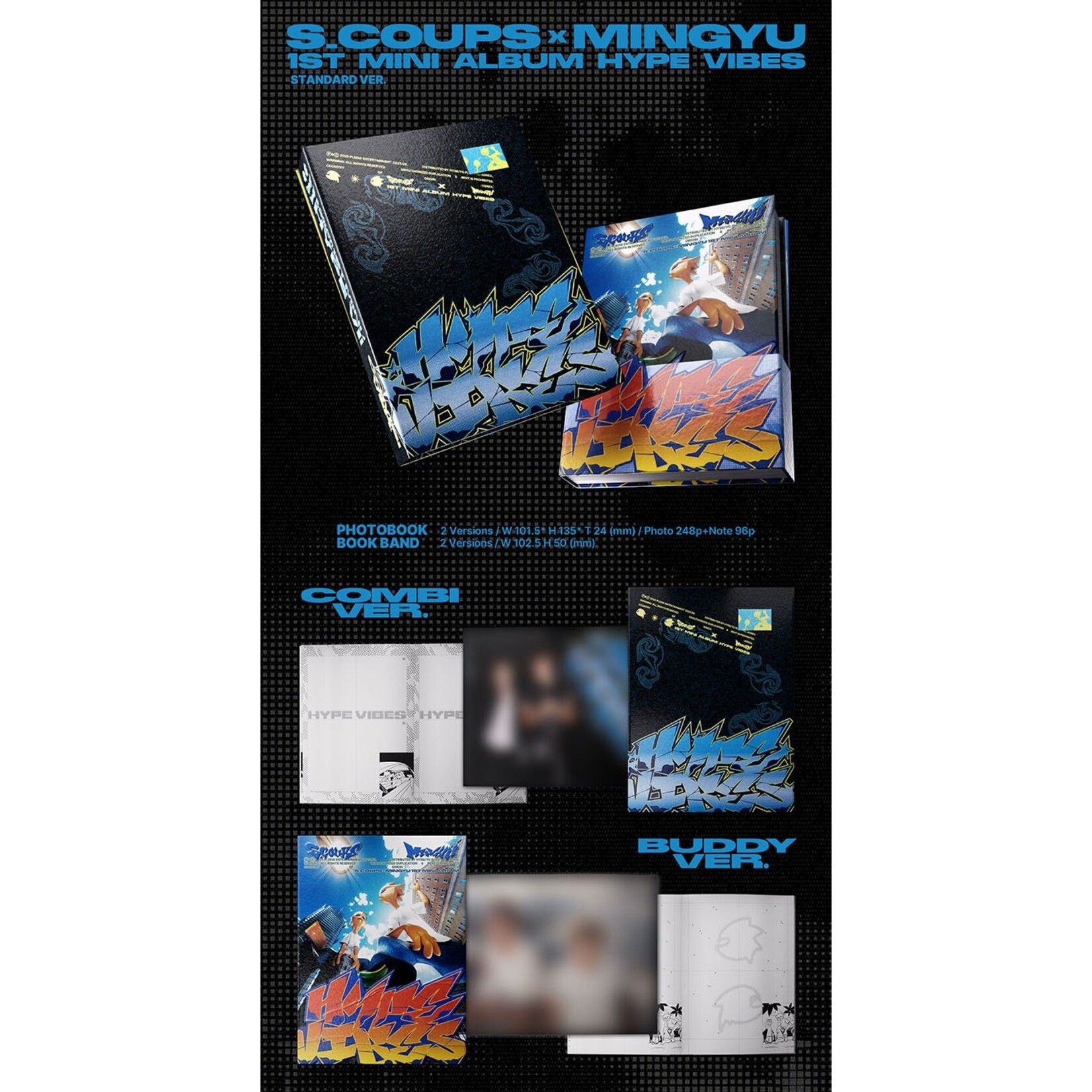 Seventeen [LUCKY DRAW] S.COUPS X MINGYU - 1st Mini Album ‘HYPE VIBES’ (STANDARD Ver.) + Random Photocard (KTOWN4U)