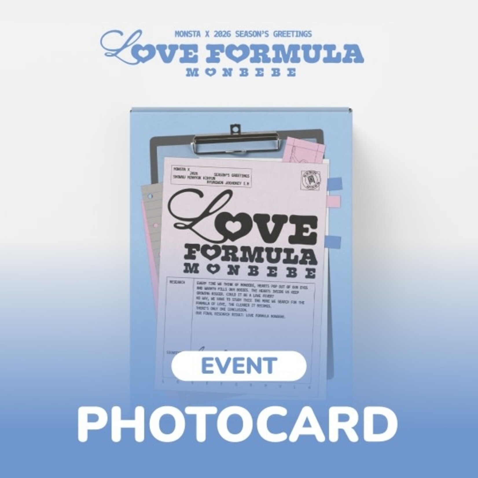 Monsta X MONSTA X - 2026 SEASON’S GREETINGS [LOVE FORMULA MONBEBE] + 1 Random Photocard (WM)