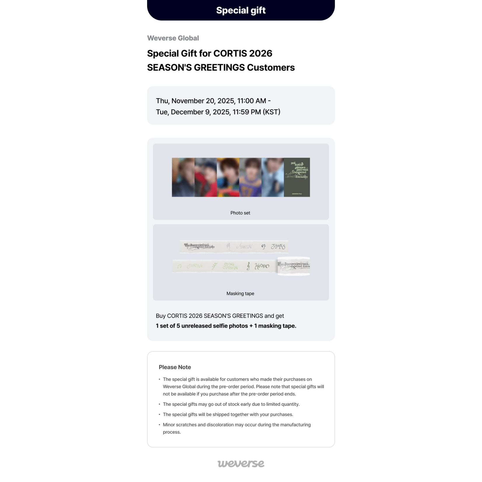 CORTIS CORTIS - 2026 SEASON’S GREETINGS + Weverse Gift (WS)