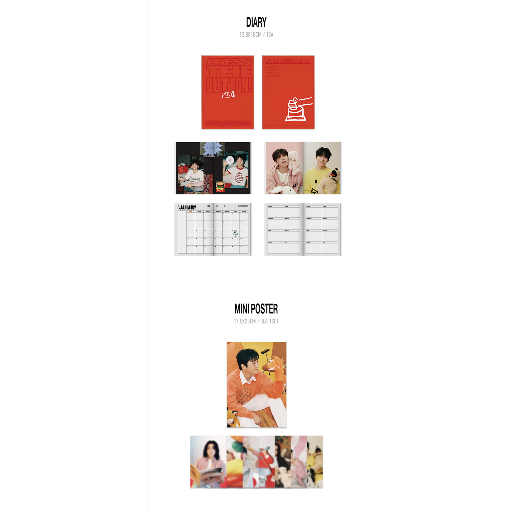 DAY6 DAY6 - 2026 SEASON'S GREETINGS [PRESS THE BUTTON] + Photocard SET (FANS SHOP)
