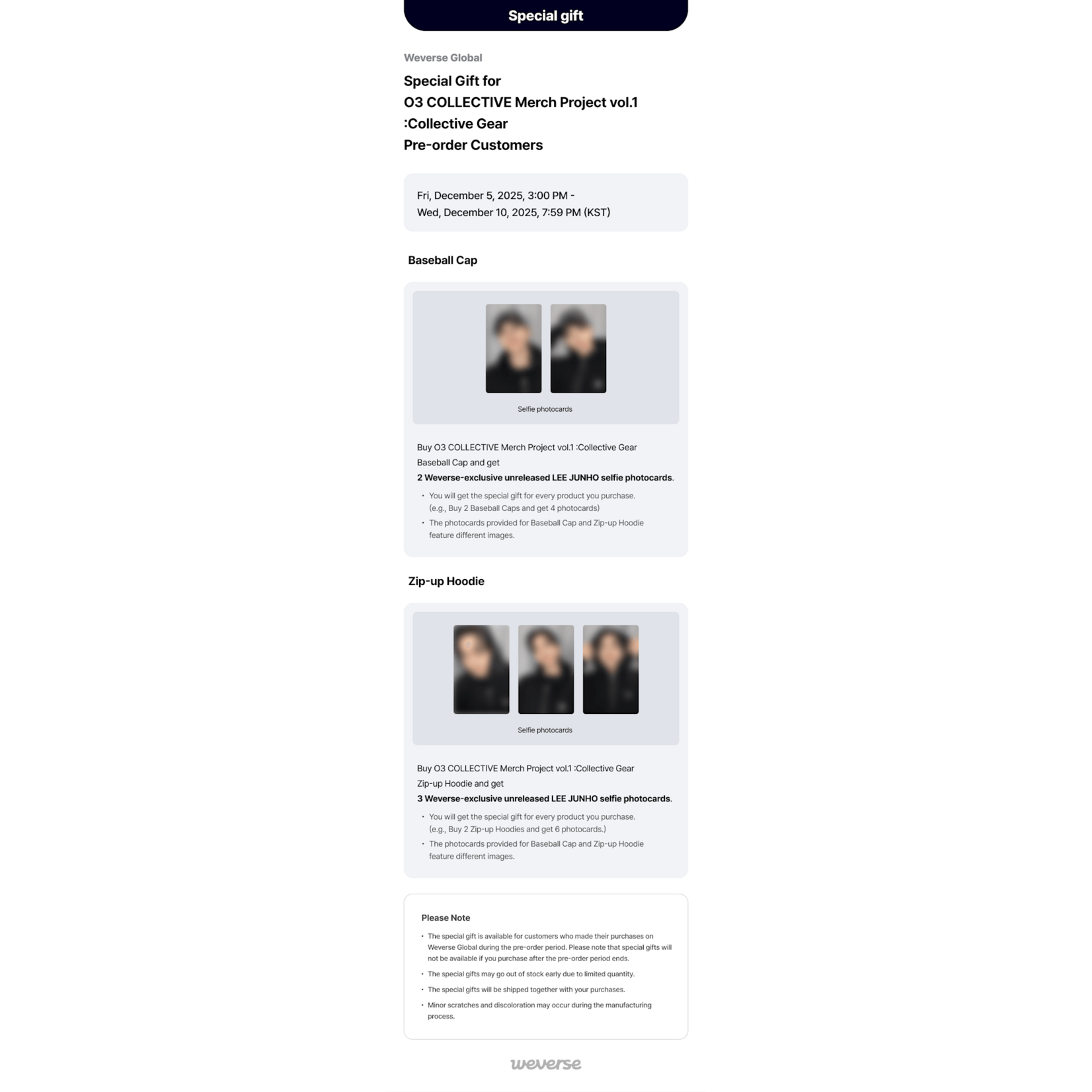 2PM Lee Junho - 03 Collective Merch vol.1 - Zip-up Hoodie