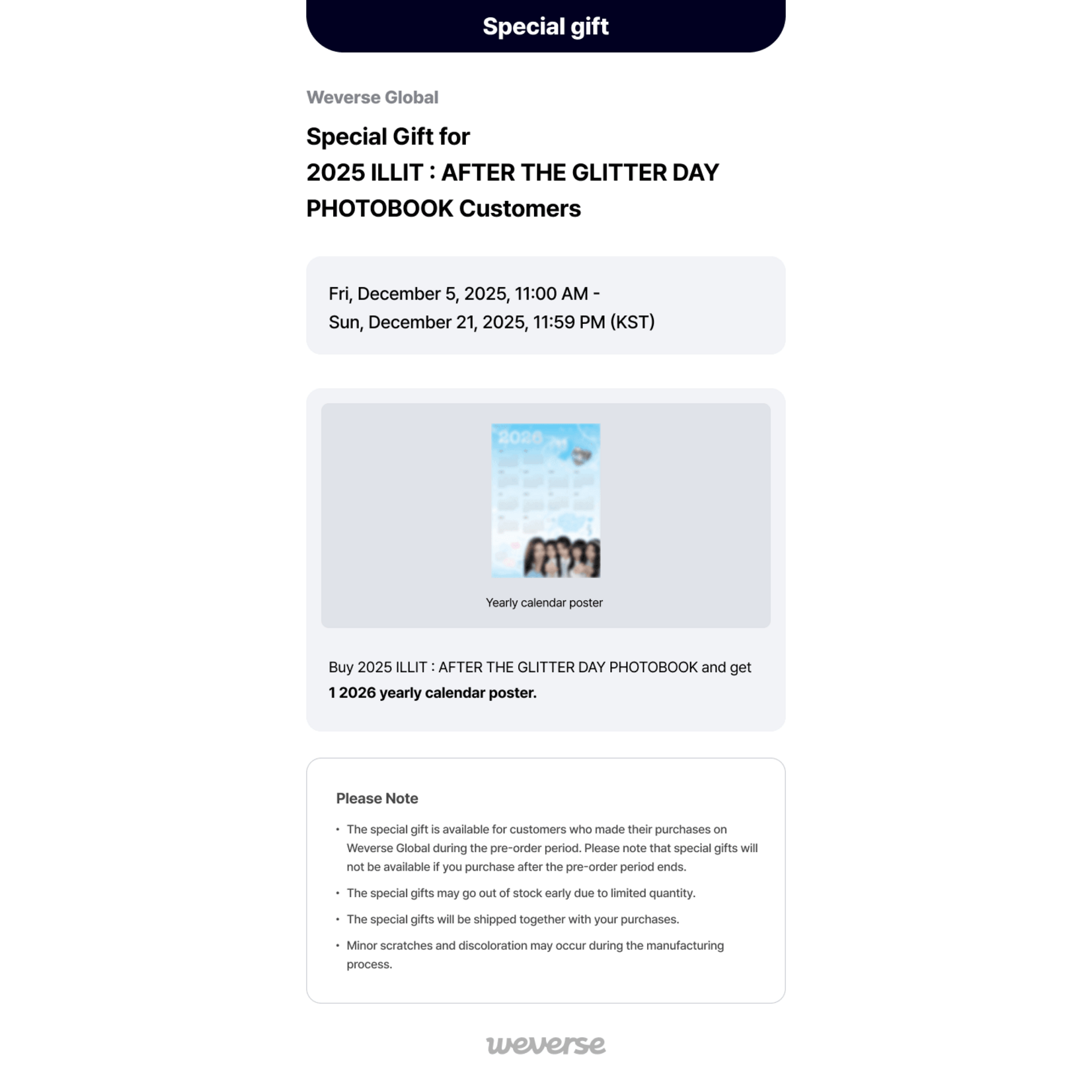 ILLIT ILLIT - 2025 ILLIT : AFTER THE GLITTER DAY PHOTOBOOK + Weverse Gift (WS)