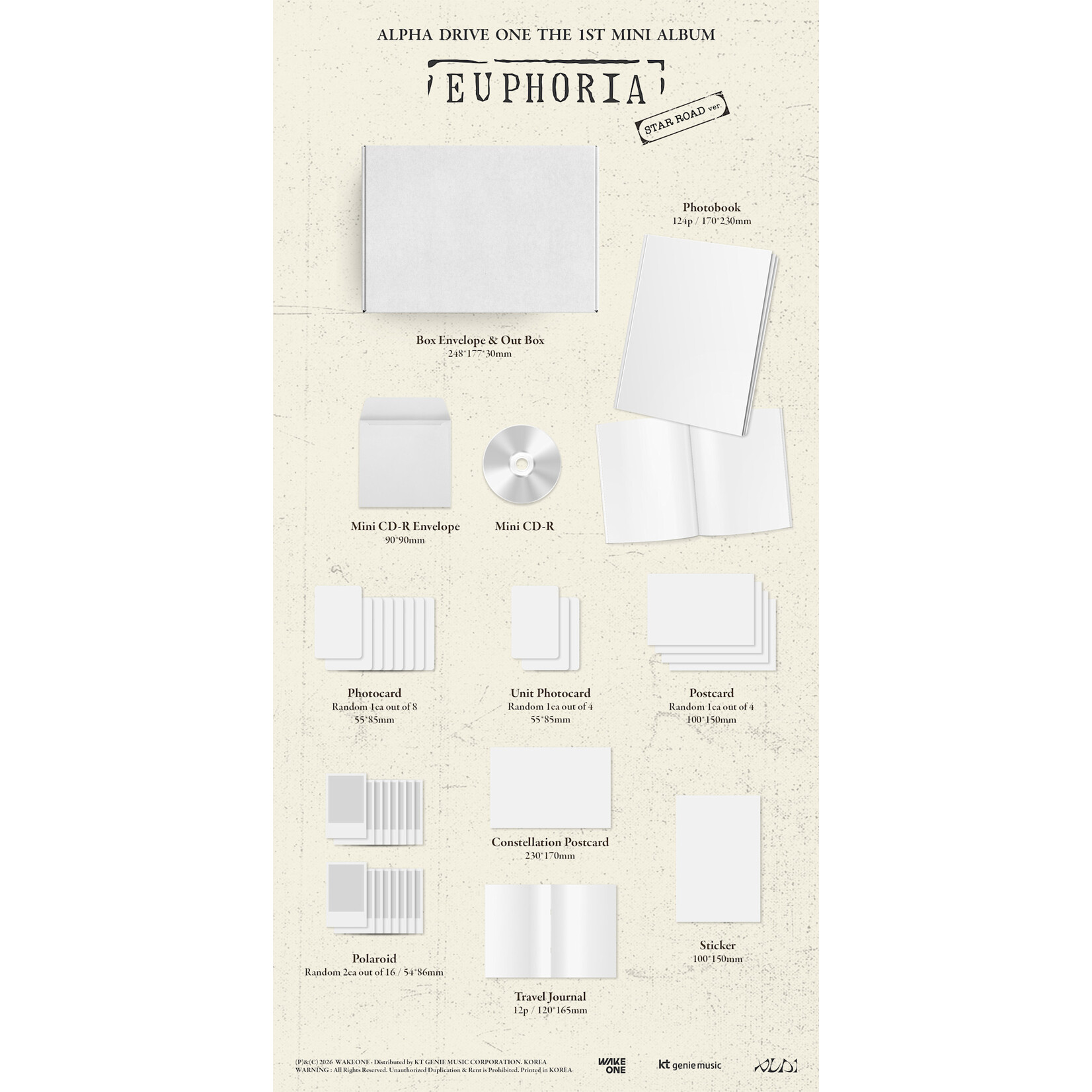 ALPHA DRIVE ONE ALPHA DRIVE ONE - THE 1ST MINI ALBUM [EUPHORIA] STAR ROAD ver. + Random Photocard (APPLE MUSIC)