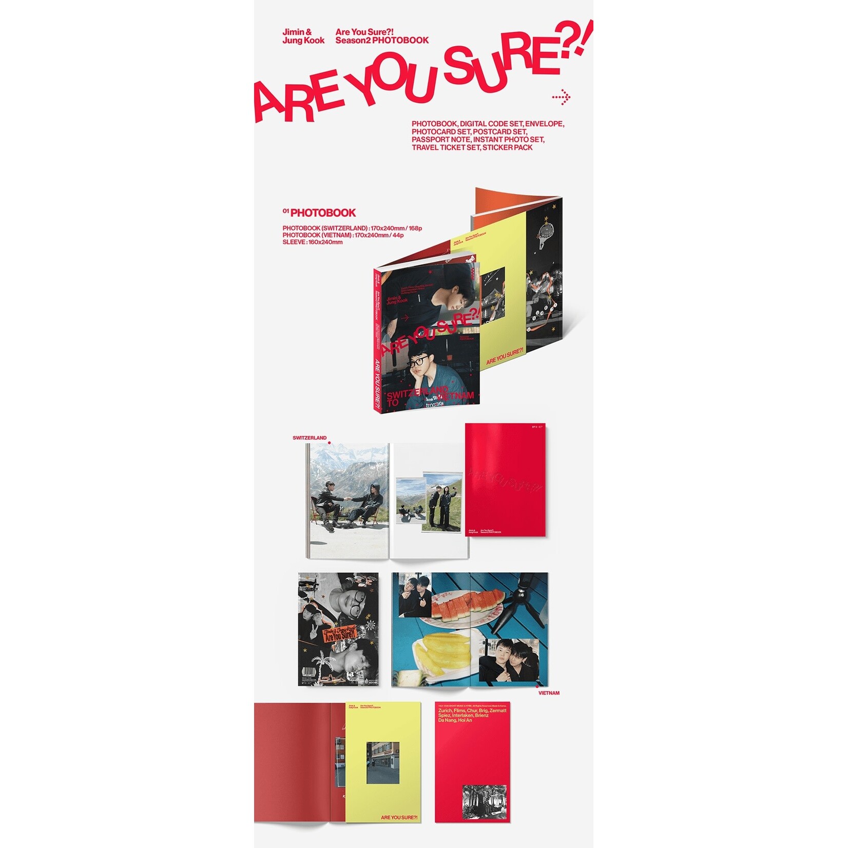 BTS Jimin x Jung Kook - [ARE YOU SURE?! Season2] PHOTOBOOK + PHOTO MAGNET (APPLE MUSIC)