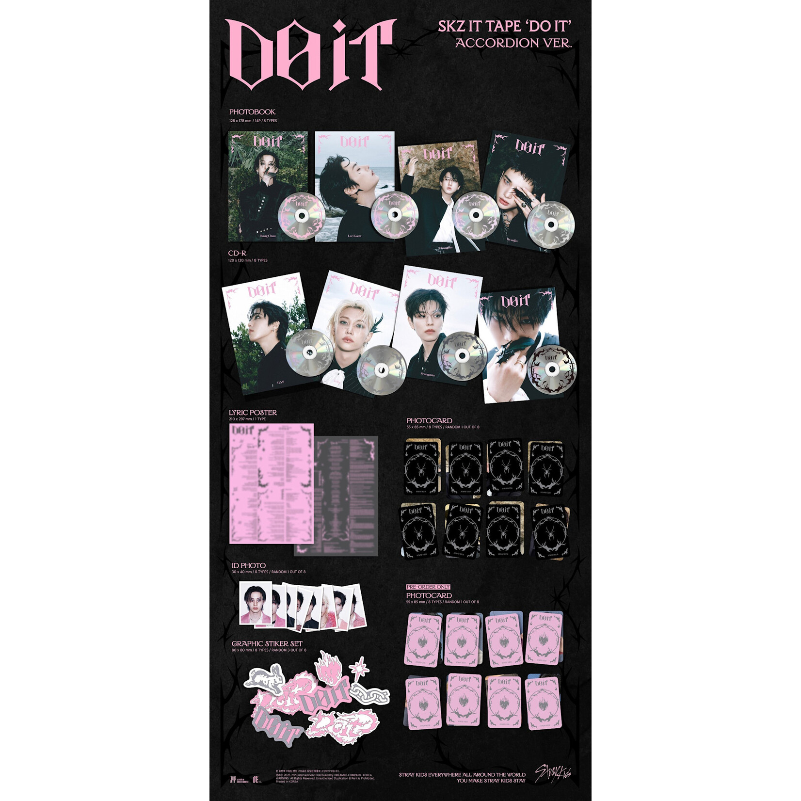 Stray Kids [Fan Sign Event] Stray Kids - SKZ IT TAPE [DO IT] (ACCORDION VER.) + Random Photocard (Fans Shop)
