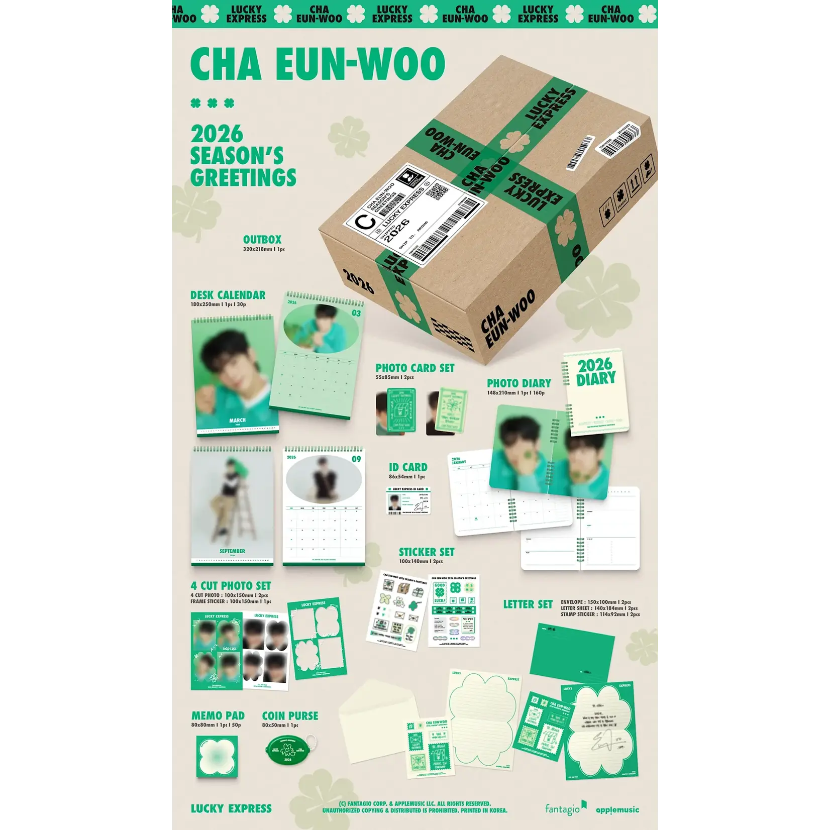 Astro CHA EUN-WOO - 2026 SEASON’S GREETINGS [LUCKY EXPRESS] + Random Photocard (SW)