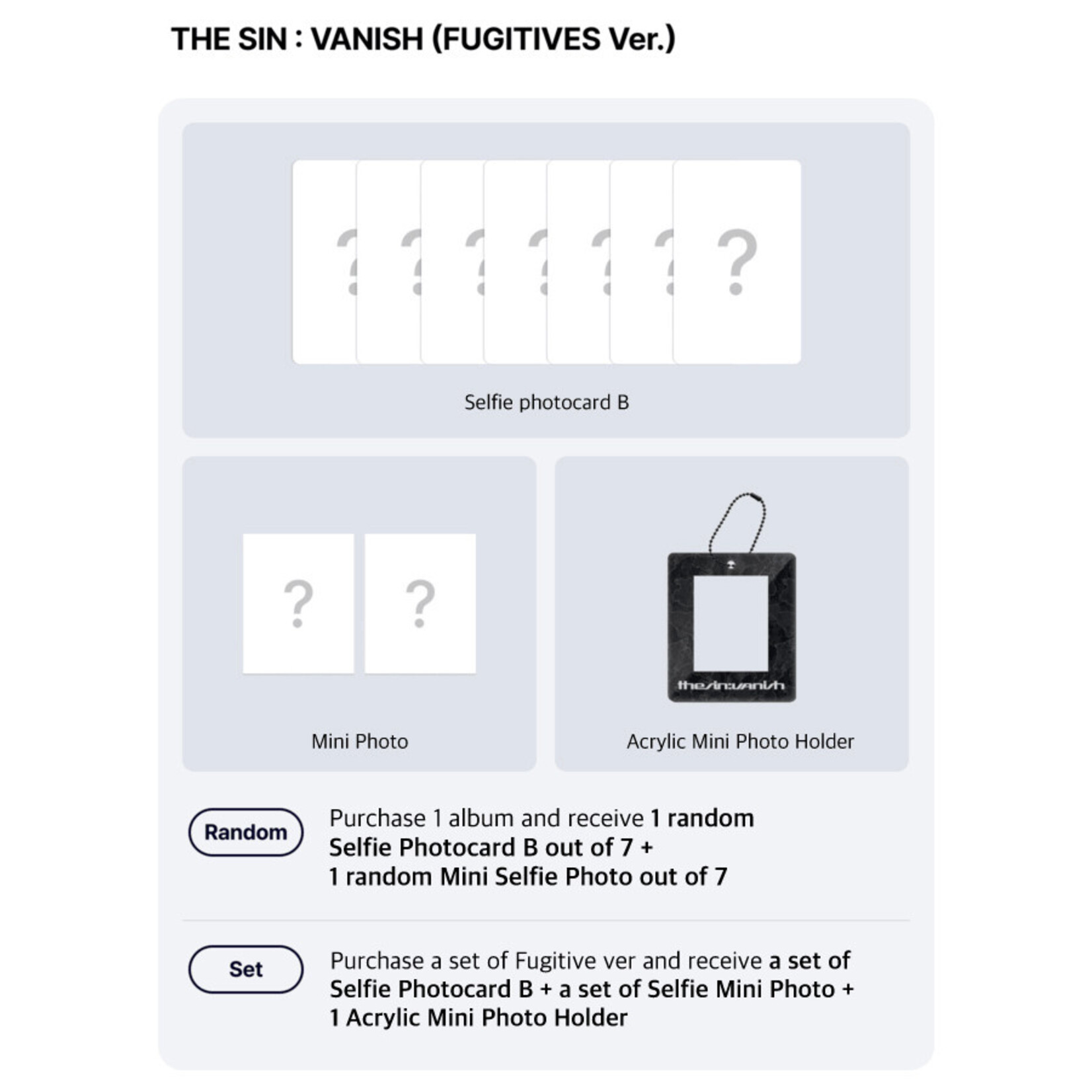 Enhypen ENHYPEN - 7TH MINI ALBUM [THE SIN : VANISH] (FUGITIVES Ver.) + Weverse Gift (WS)