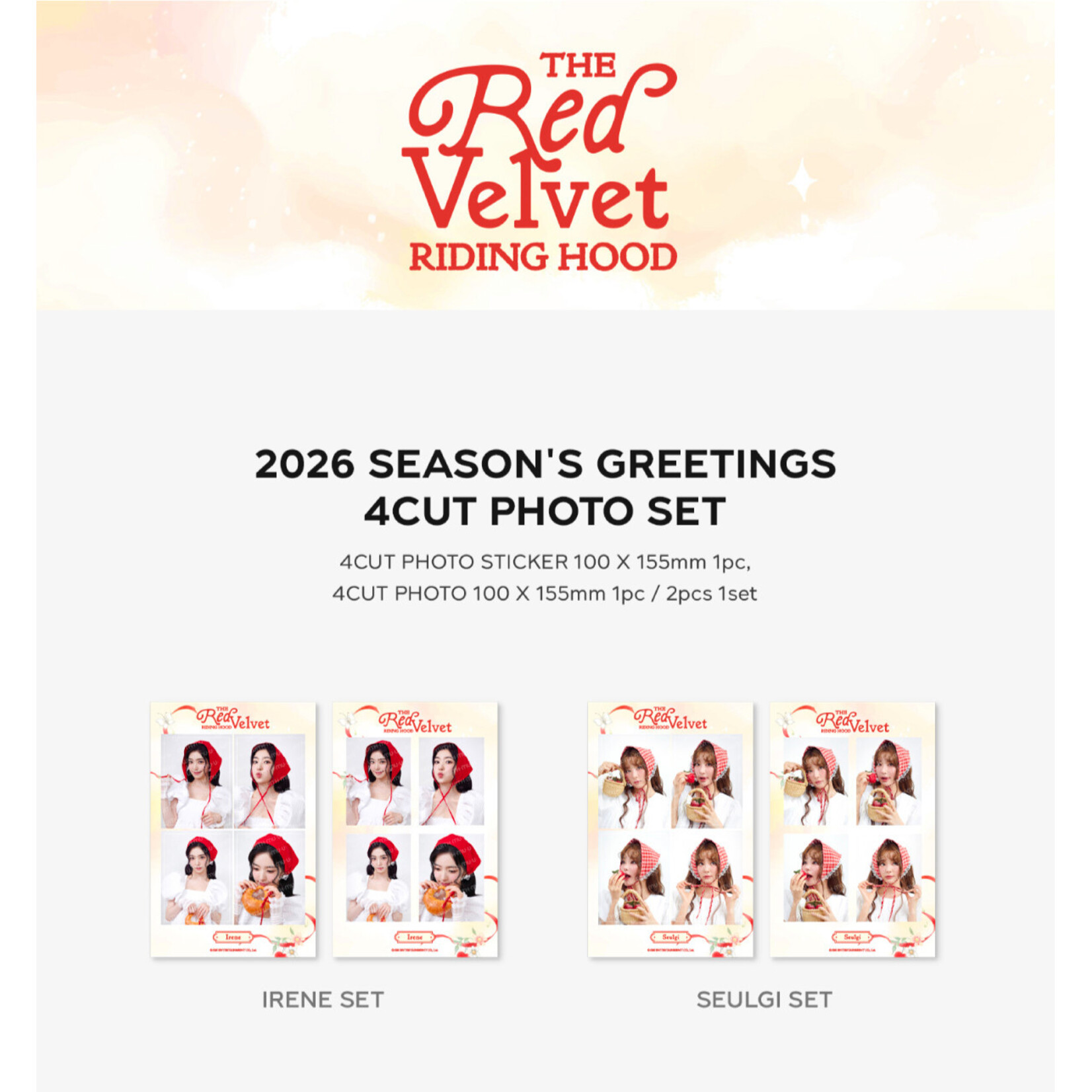 Red Velvet RED VELVET - 2026 SM ARTIST SEASON'S GREETINGS OFFICIAL MD : 4CUT PHOTO SET