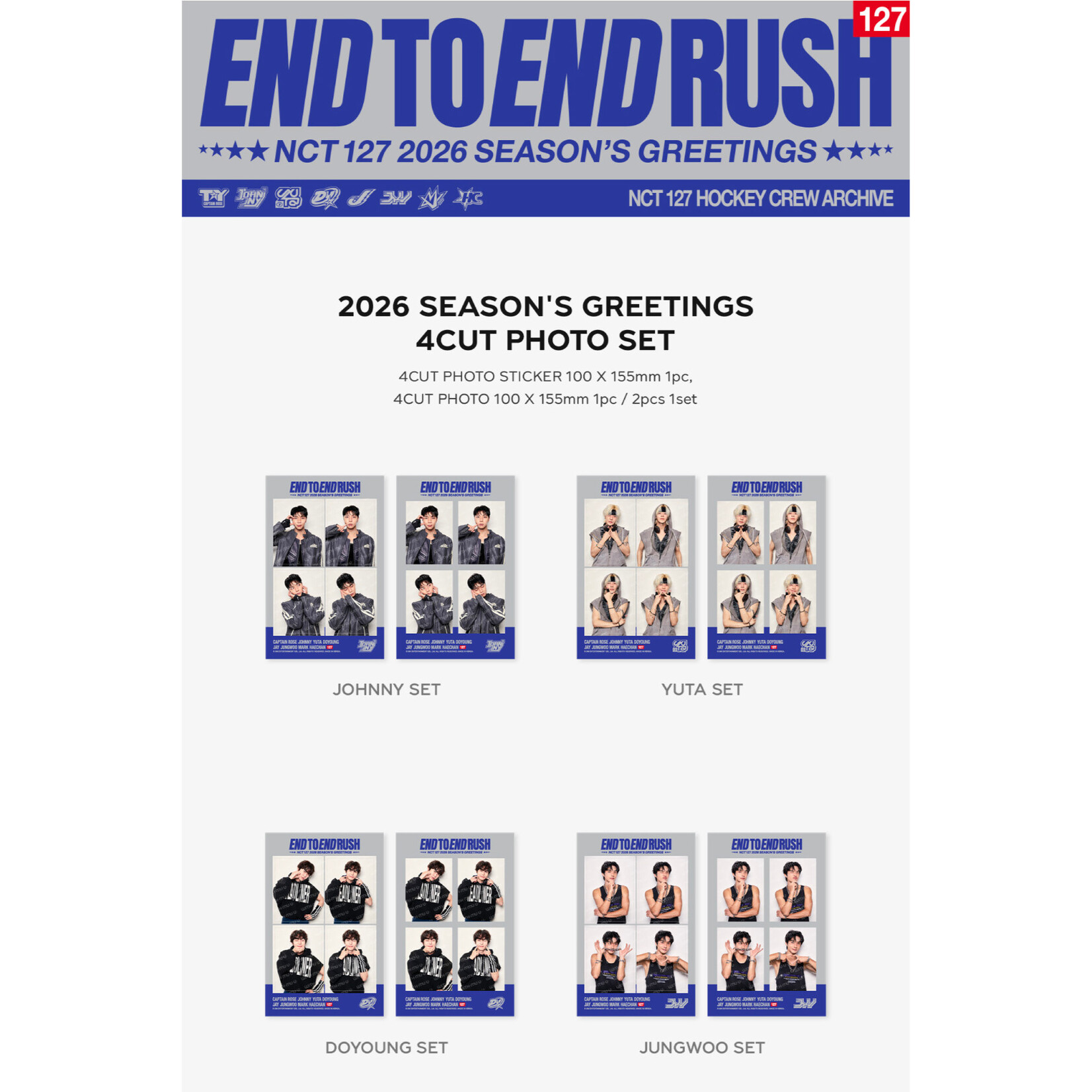 NCT NCT 127 - 2026 SM ARTIST SEASON'S GREETINGS OFFICIAL MD : 4CUT PHOTO SET