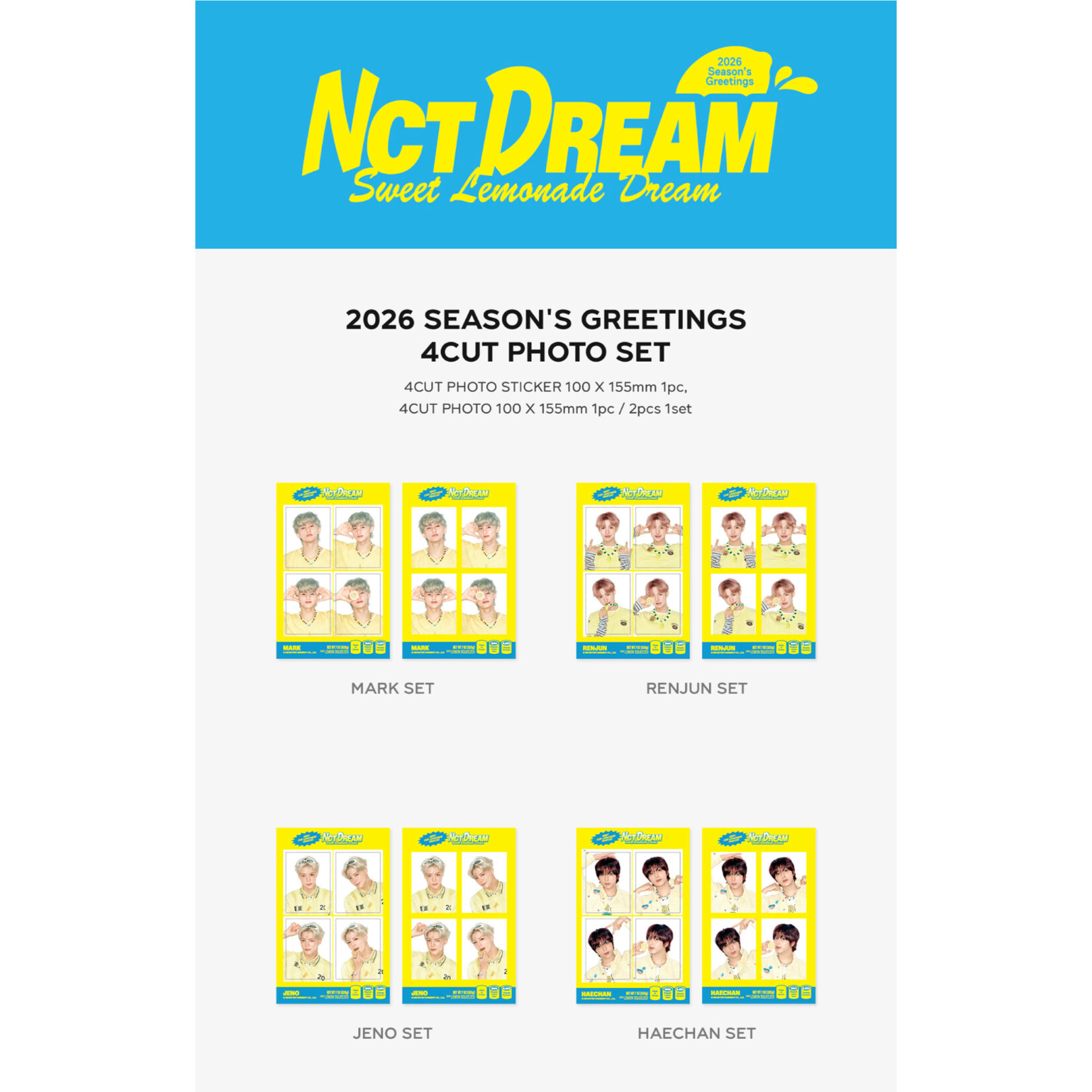 NCT NCT DREAM - 2026 SM ARTIST SEASON'S GREETINGS OFFICIAL MD : 4CUT PHOTO SET