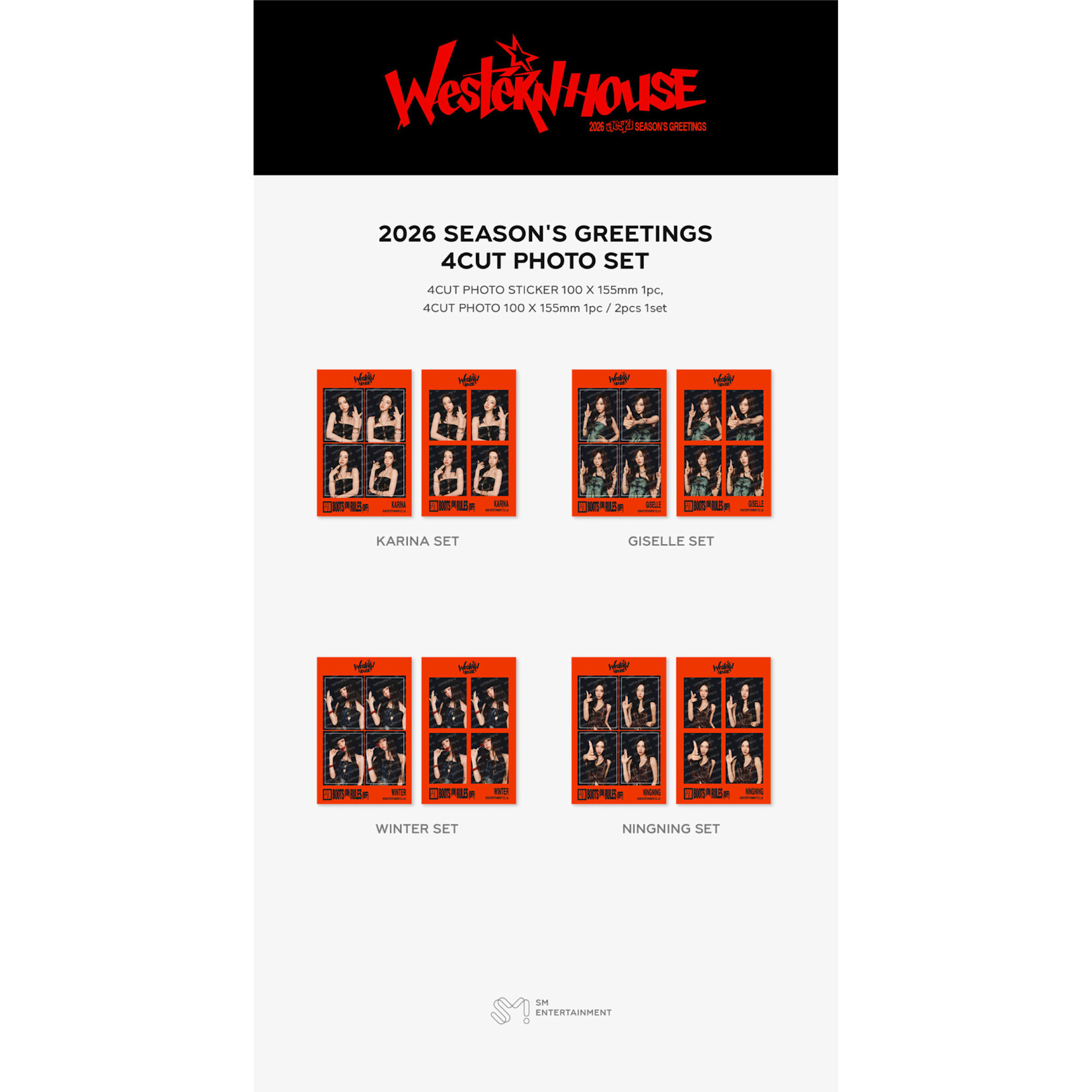 Aespa aespa - 2026 SM ARTIST SEASON'S GREETINGS OFFICIAL MD : 4CUT PHOTO SET