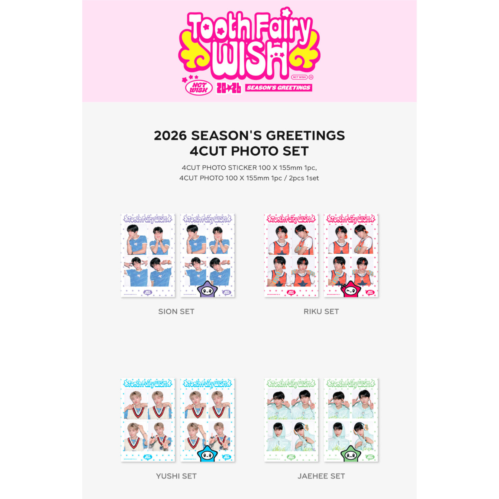 NCT NCT WISH - 2026 SM ARTIST SEASON'S GREETINGS OFFICIAL MD : 4CUT PHOTO SET